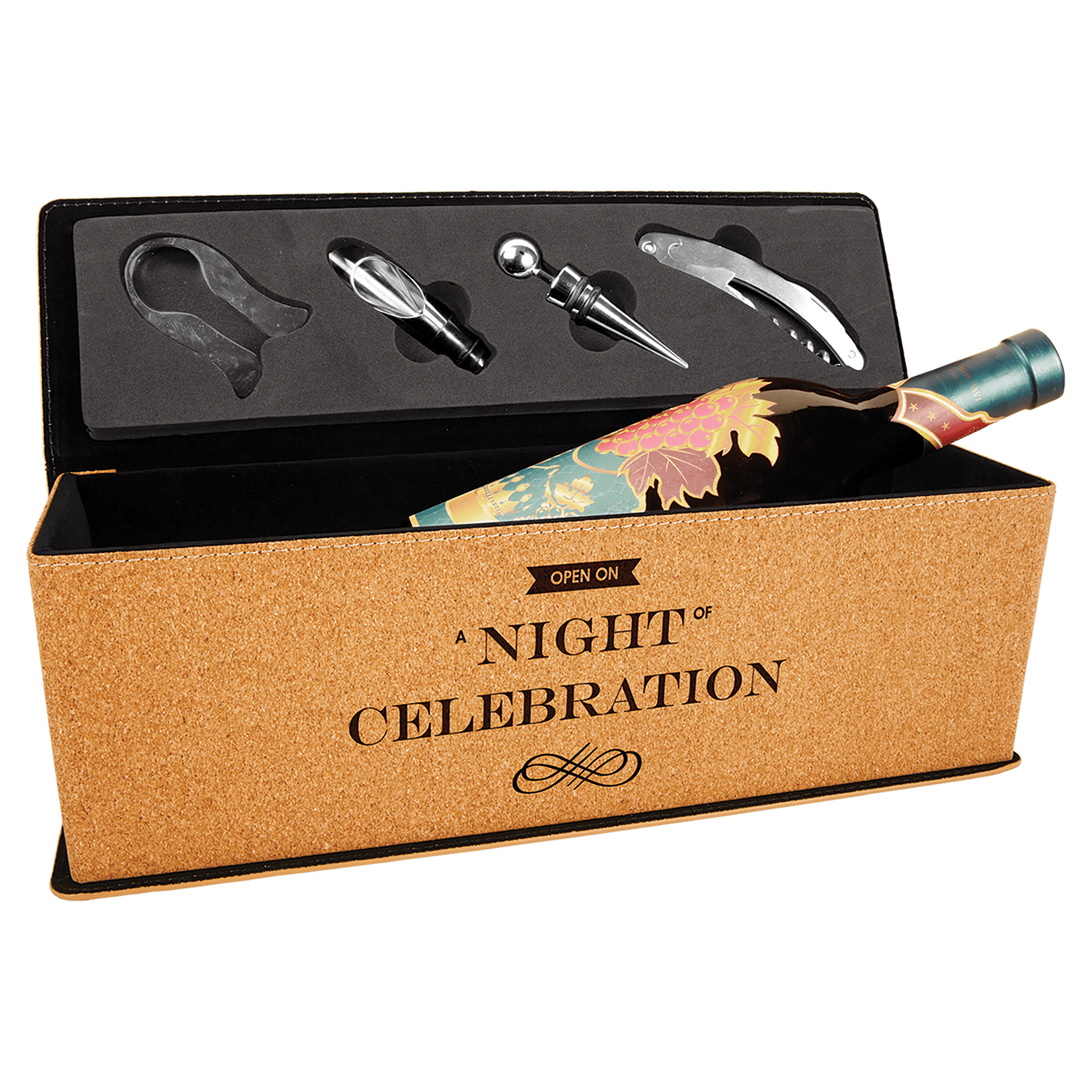 Cork Single Wine Box with Tools