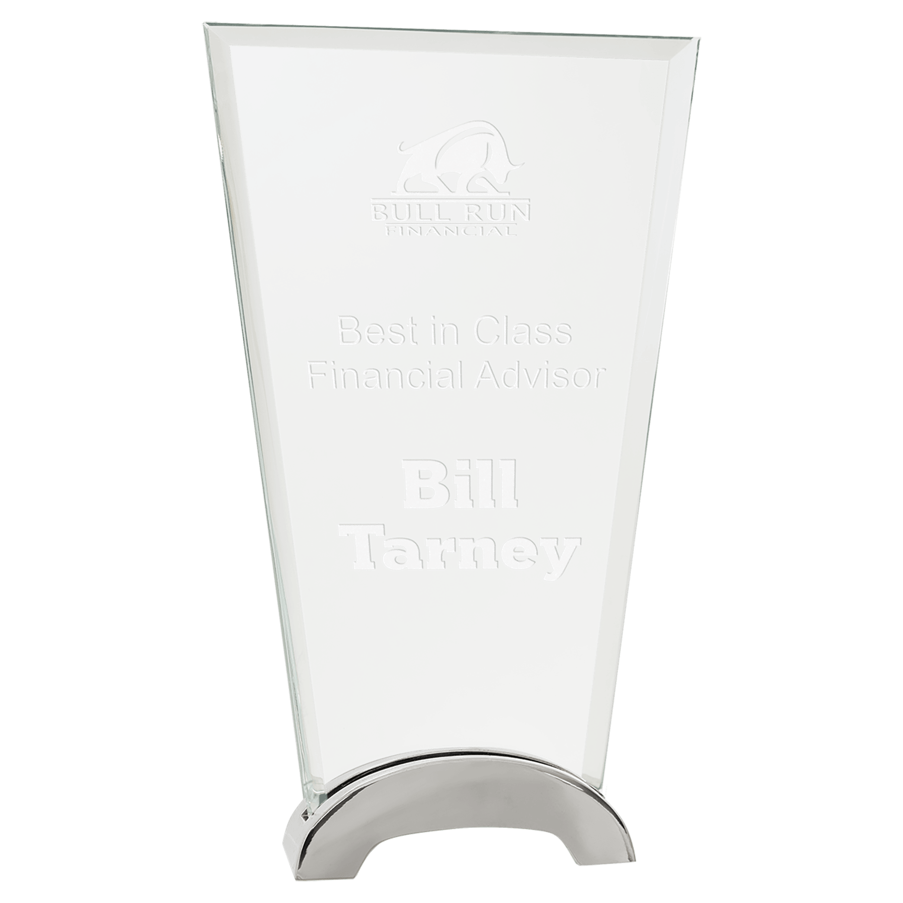 9 1/4" Fan Platinum Glass with Arch Metal Base