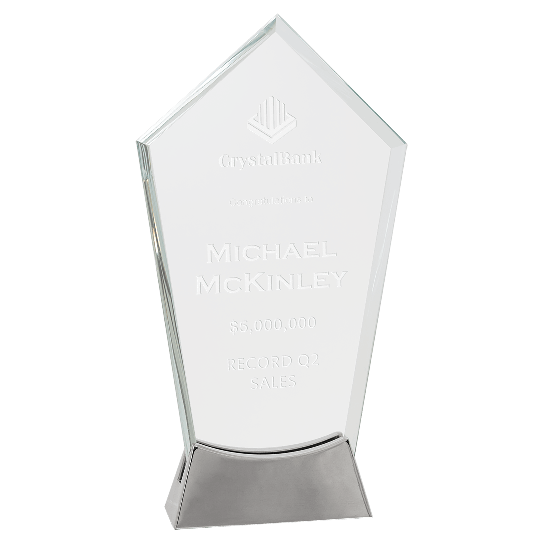 9 1/4" Peak Platinum Glass with Full Metal Base