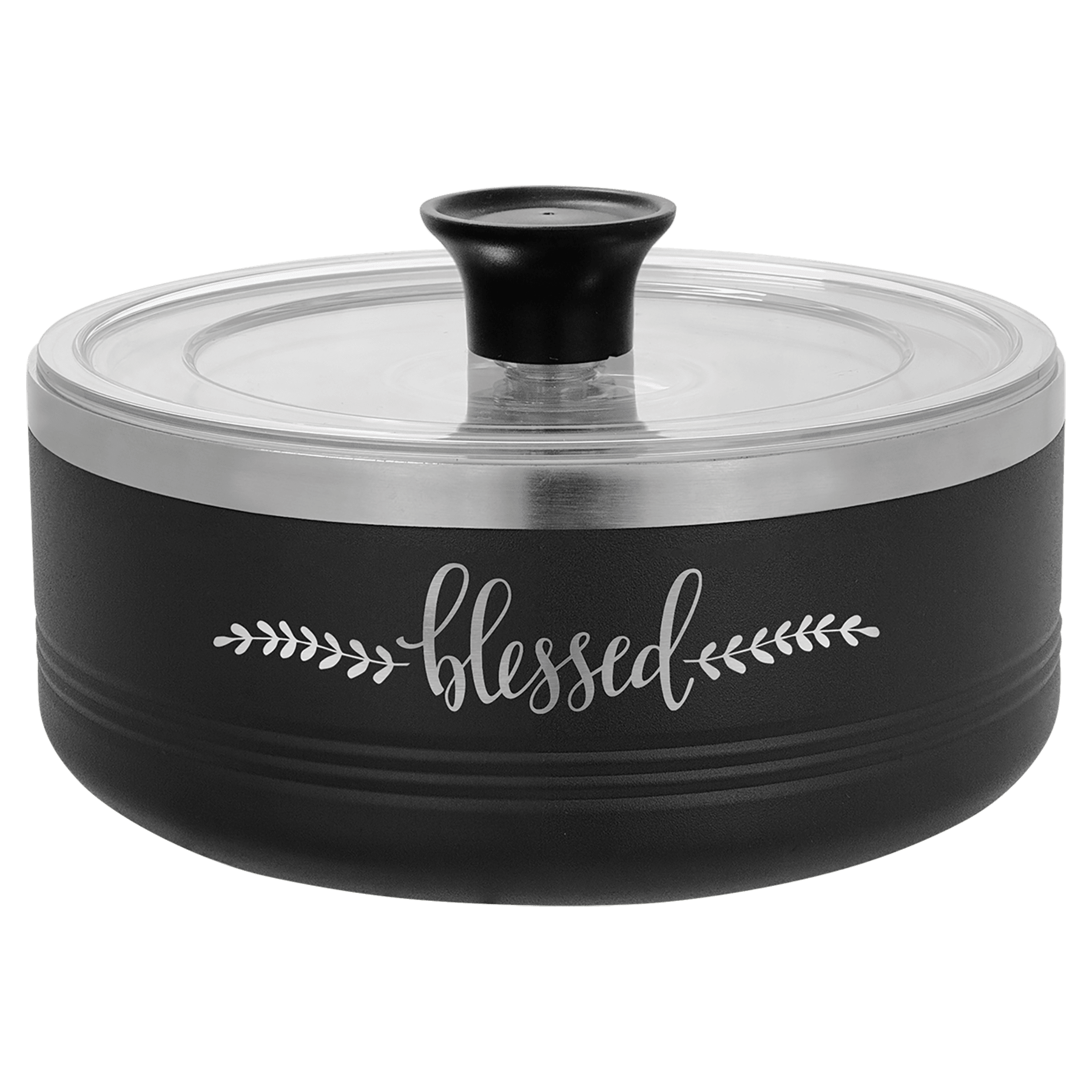 Polar Camel Black 1 1/4 Quart Serving Bowl with Lid