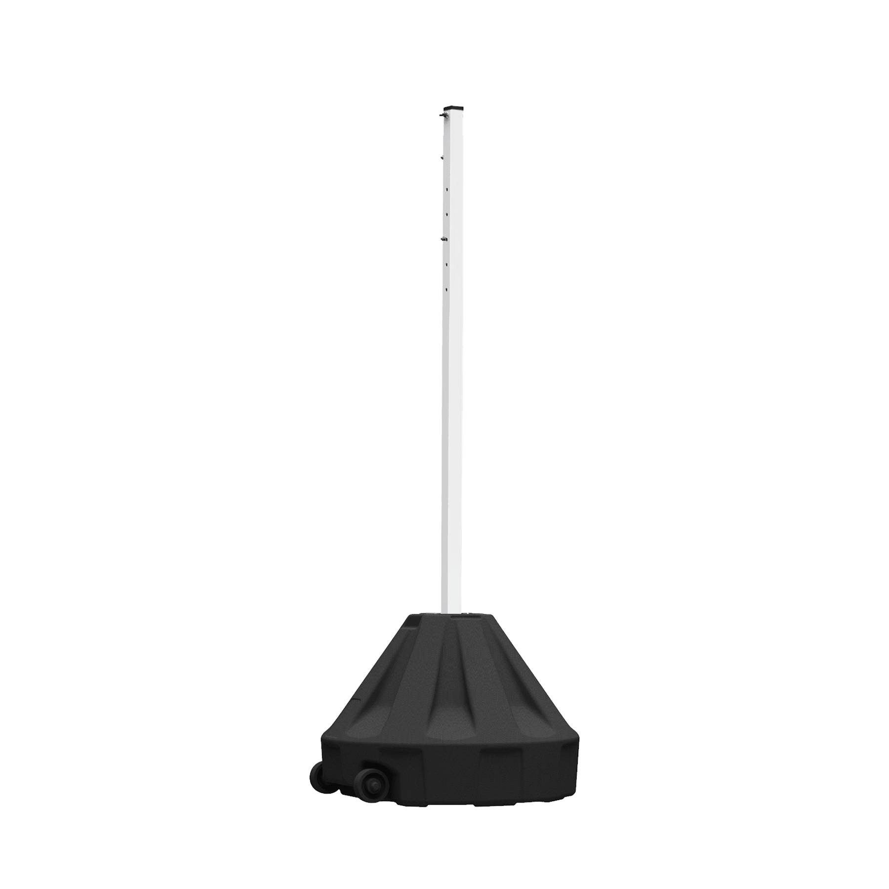 24" x 16 1/2" Black Roll-A-Post Base with 60" White Post