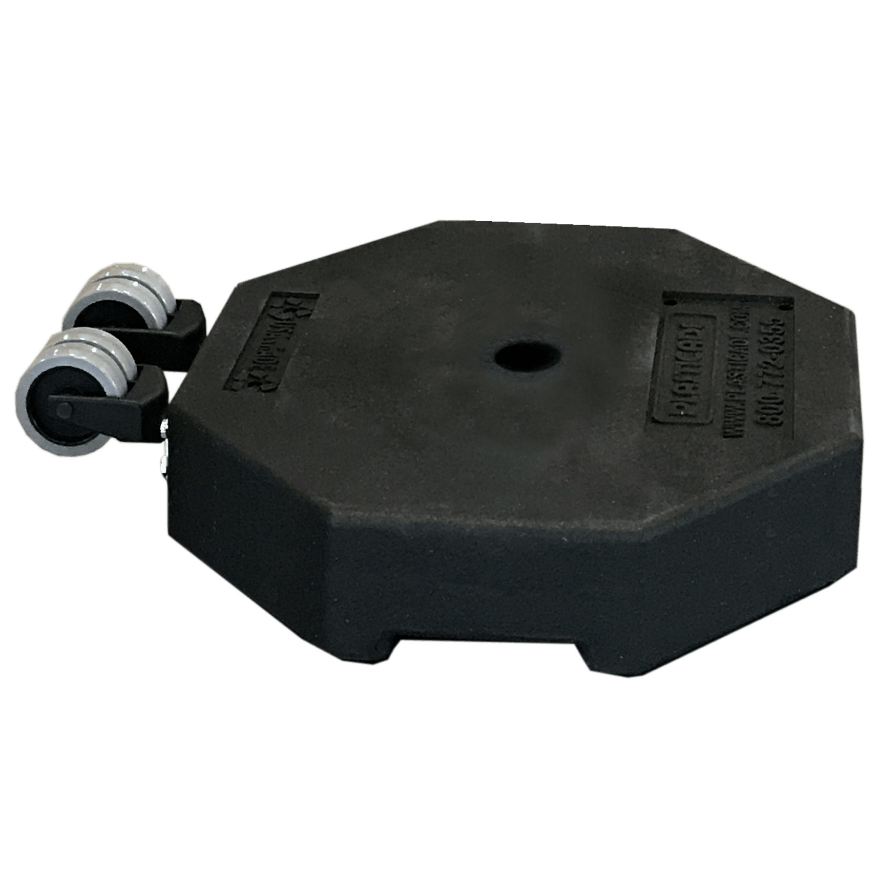 18 1/2" x 22 17/20" 60 lb. Rubber Base With Wheels