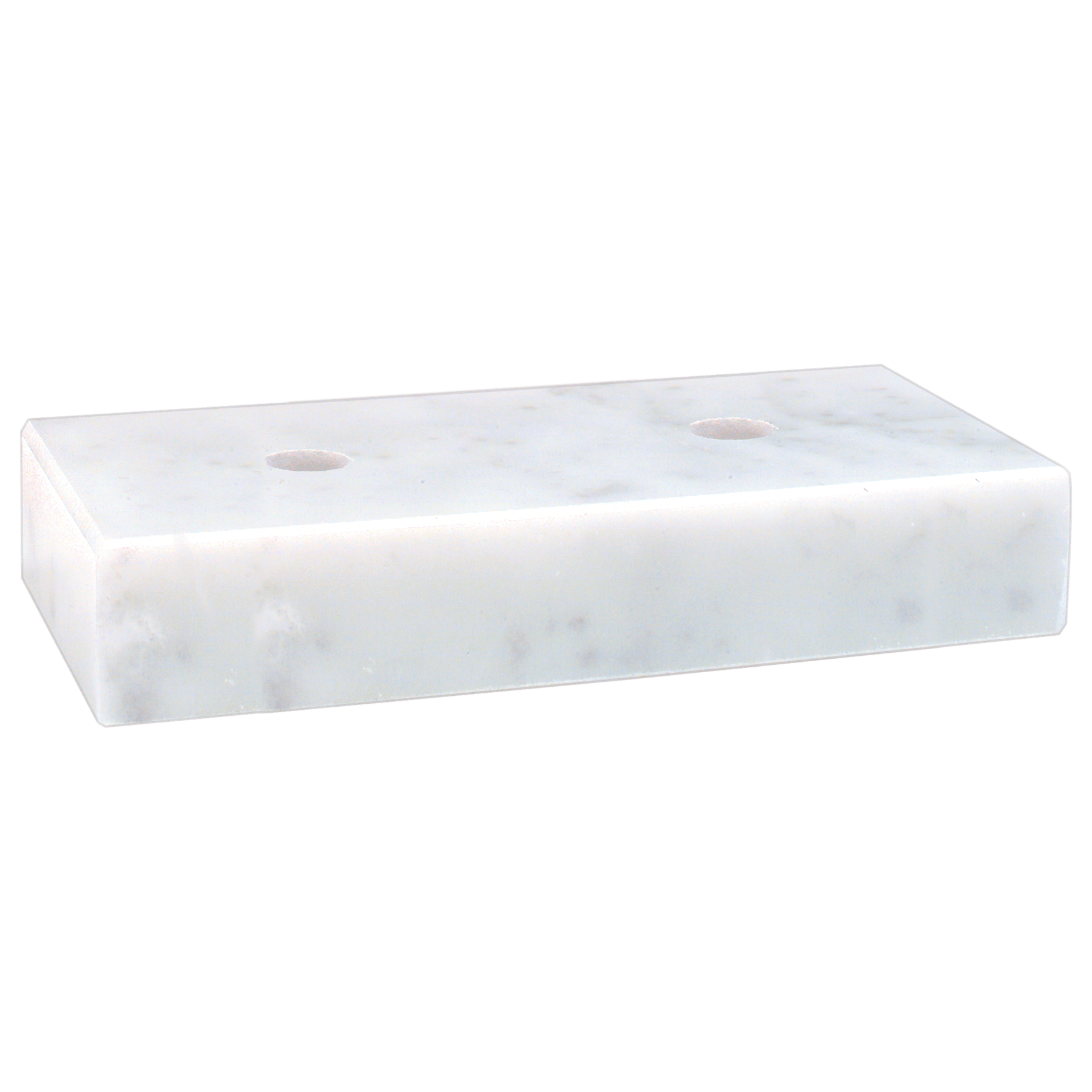 2" x 4" White 2 Hole Countersunk Trophy Marble