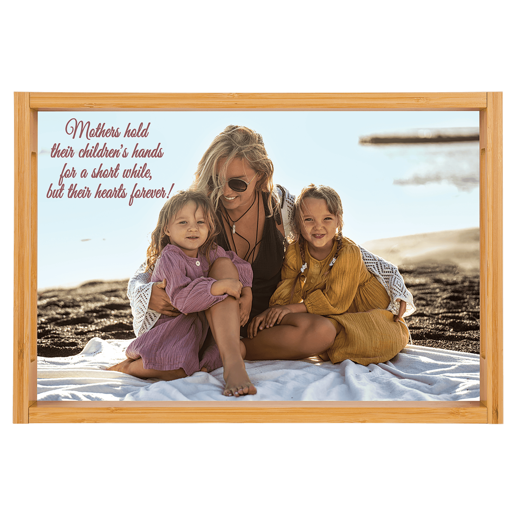 17.125" x 11.375" Unisub Natural Serving Tray with Sublimatable Hardboard Insert