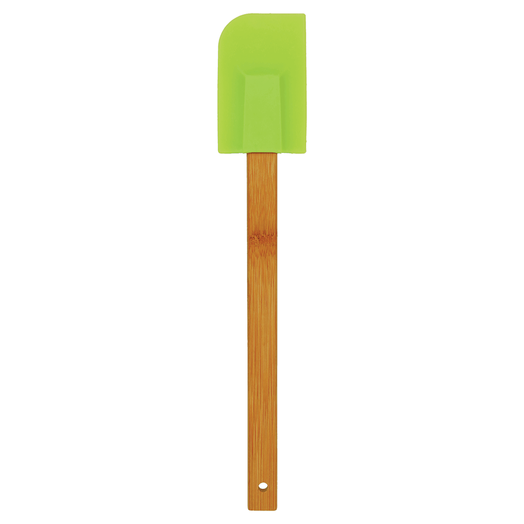 11 3/4" Green Silicone Spatula with Bamboo Handle