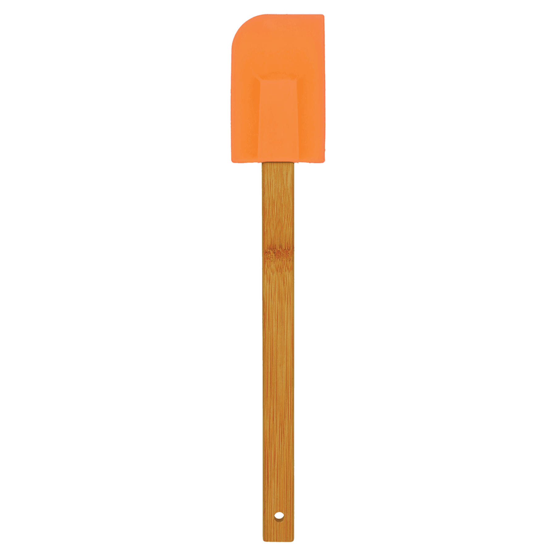 11 3/4" Orange Silicone Spatula with Bamboo Handle