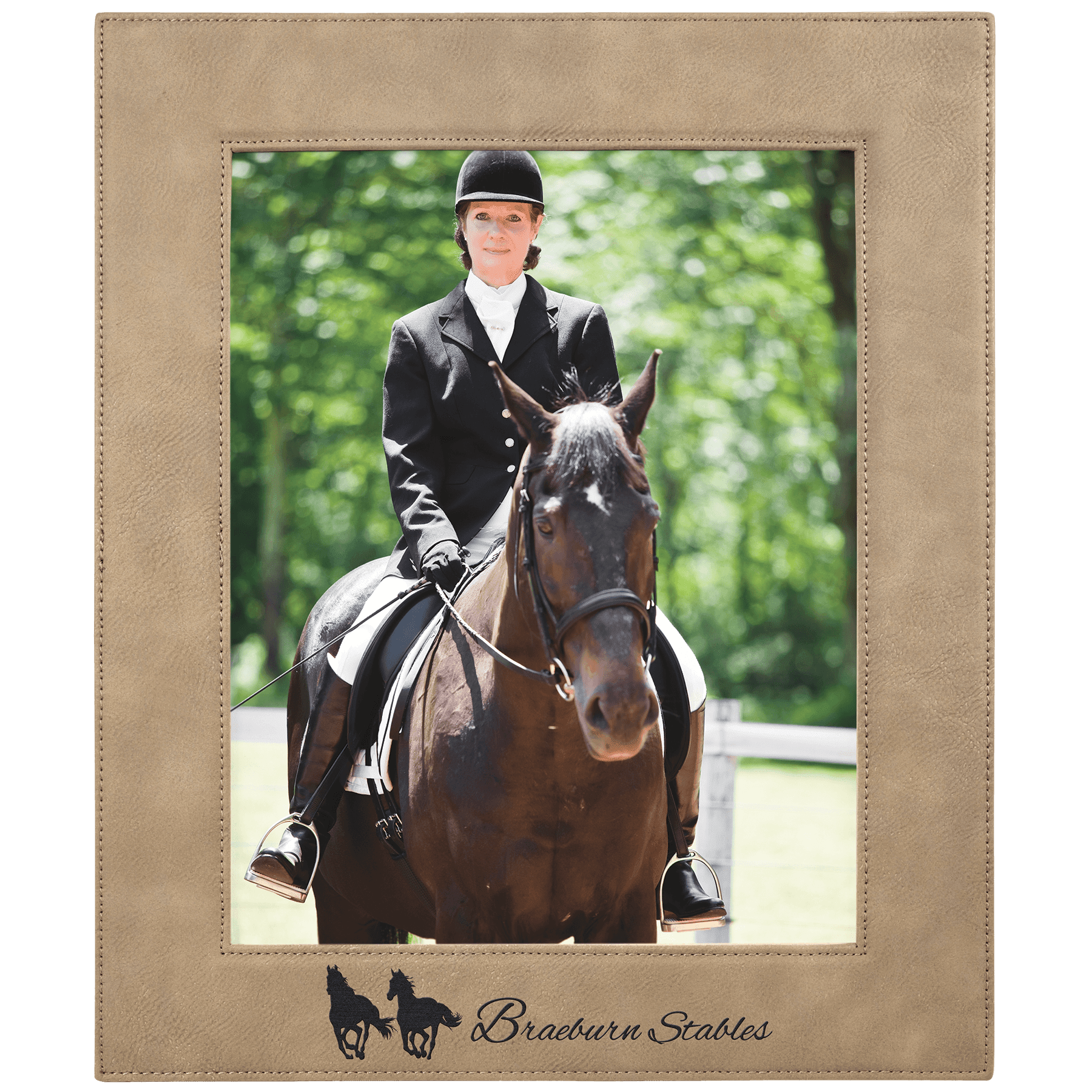 8" x 10" Light Brown Laserable Leatherette Photo Frame