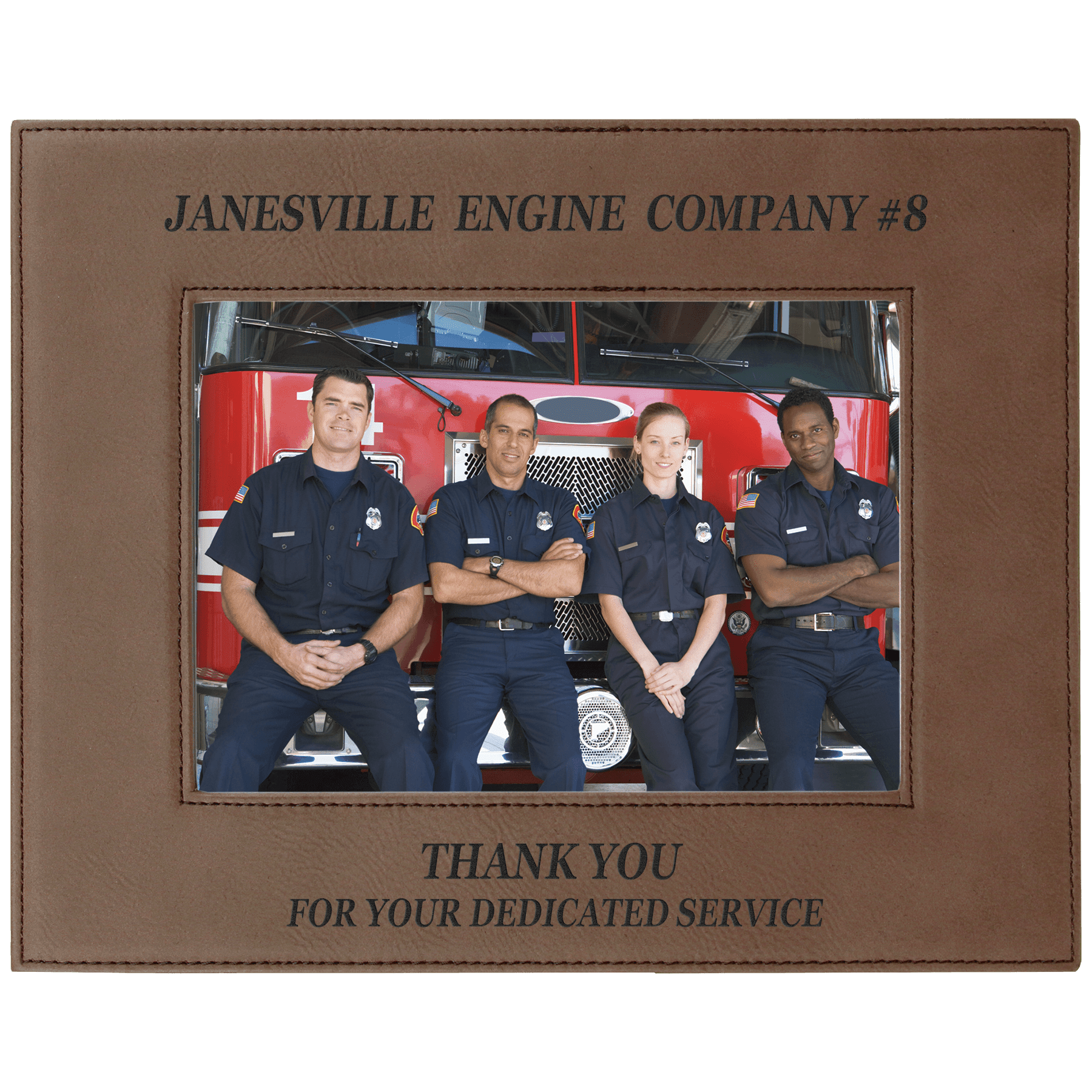 5" x 7" Dark Brown Laserable Leatherette Photo Frame