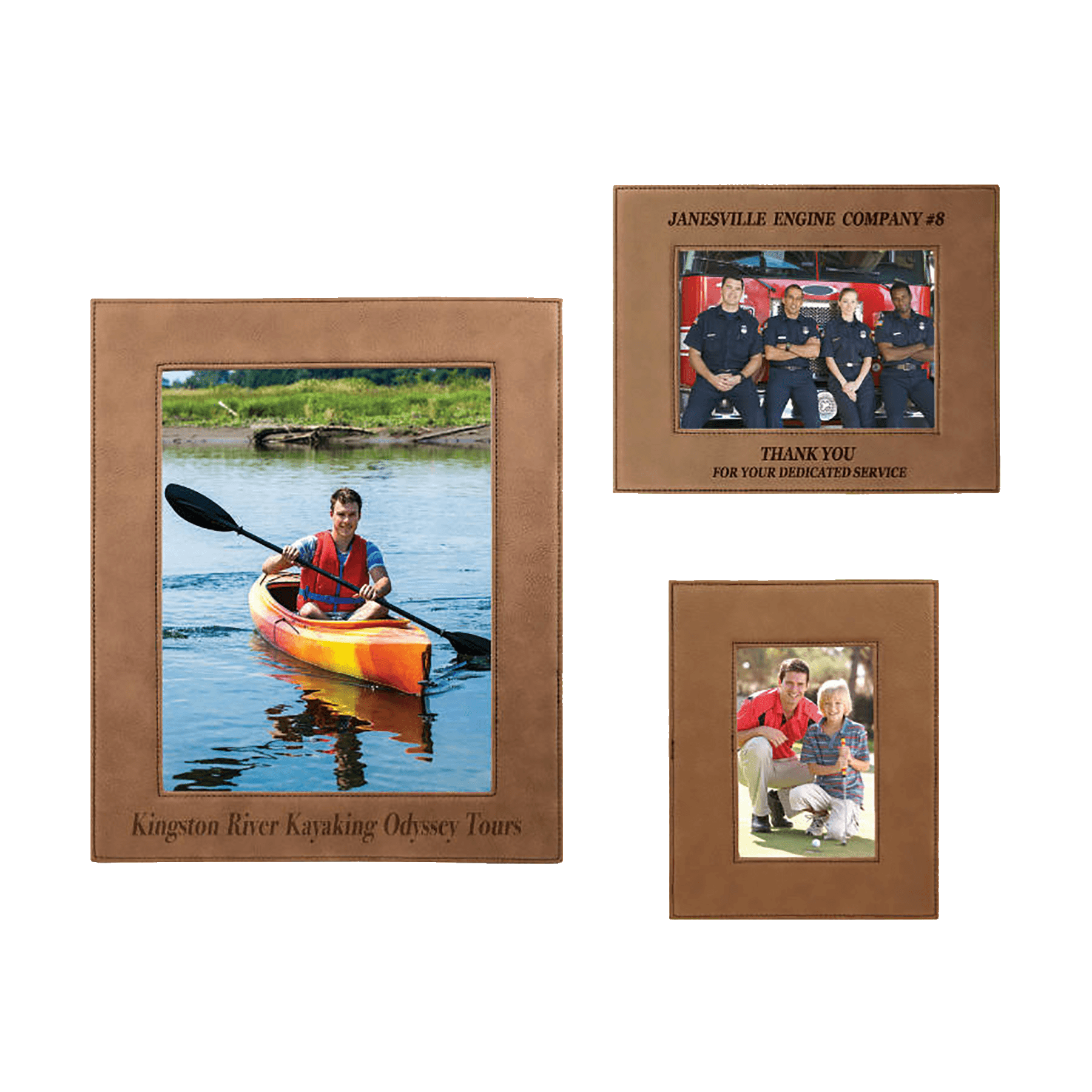 Dark Brown Leatherette Photo Frame Sample Set