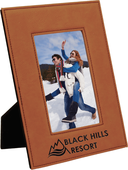 4" x 6" Rawhide Laserable Leatherette Photo Frame