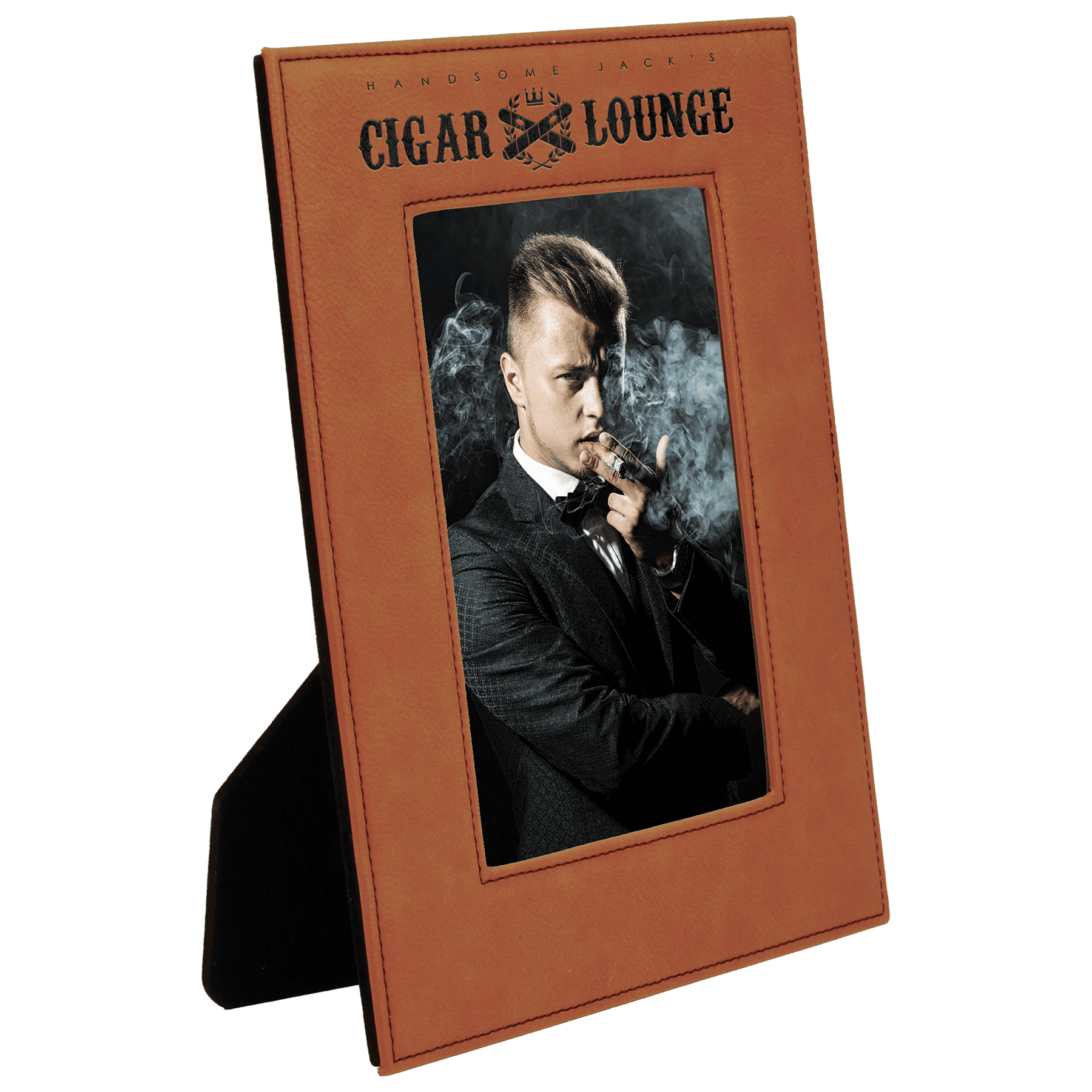 5" x 7" Rawhide Laserable Leatherette Photo Frame