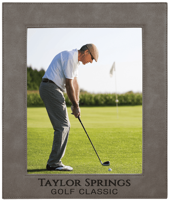 8" x 10" Gray Laserable Leatherette Photo Frame