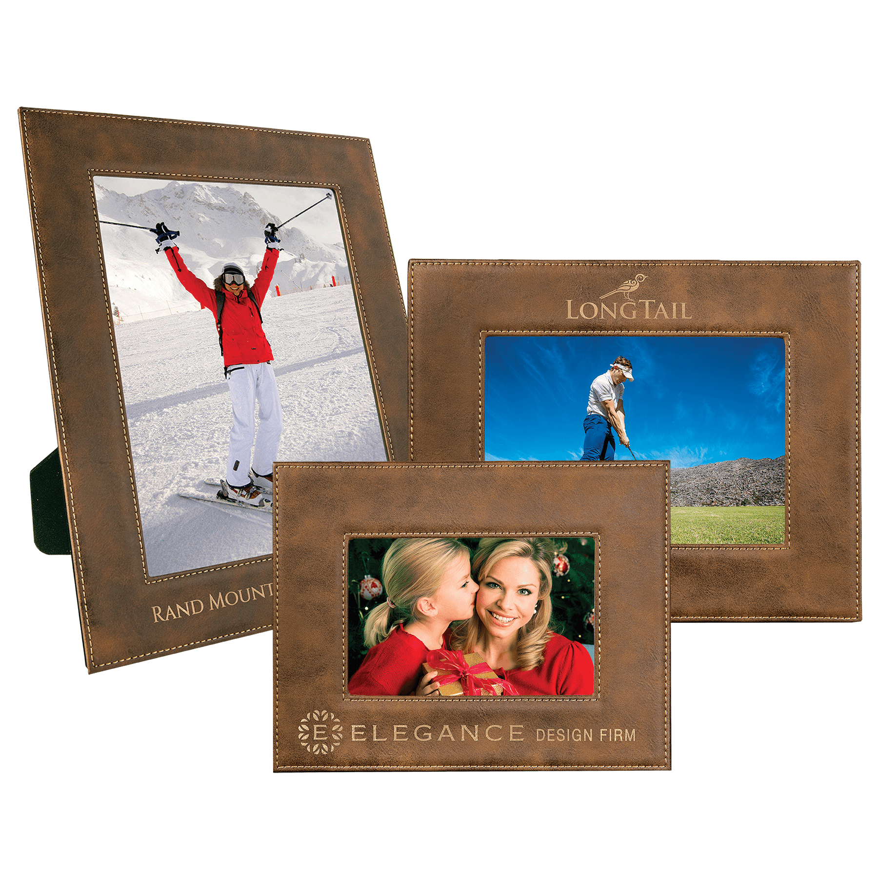 Rustic/Gold Leatherette Photo Frame Sample Set