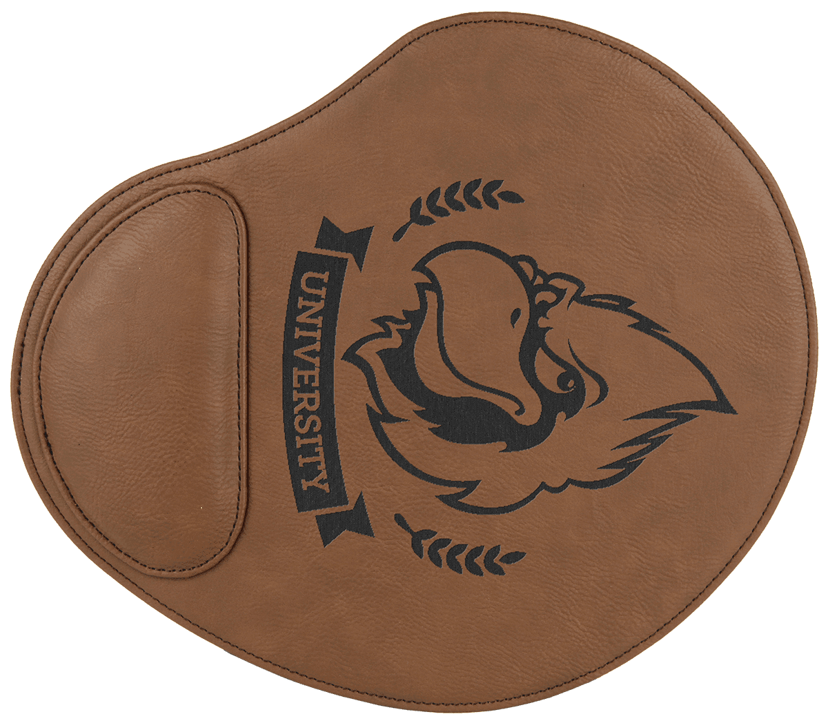 9" x 10 1/4" Dark Brown Laserable Leatherette Mouse Pad