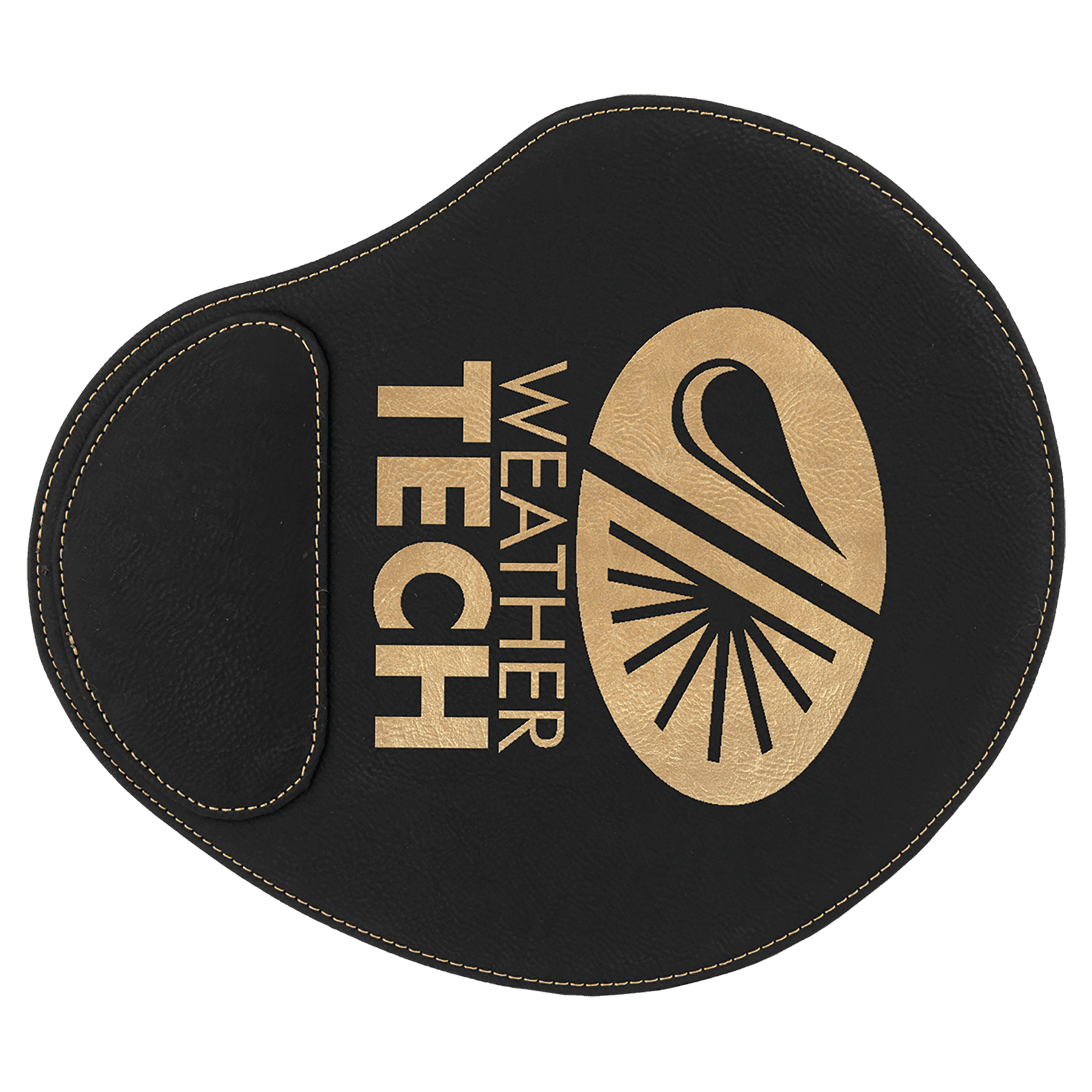 9" x 10 1/4" Black/Gold Laserable Leatherette Mouse Pad