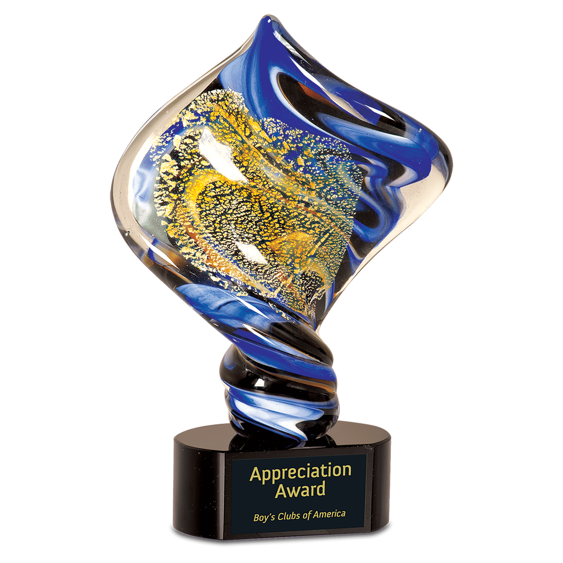 Swirling Spiral Art Glass Award-JDS-AGS24