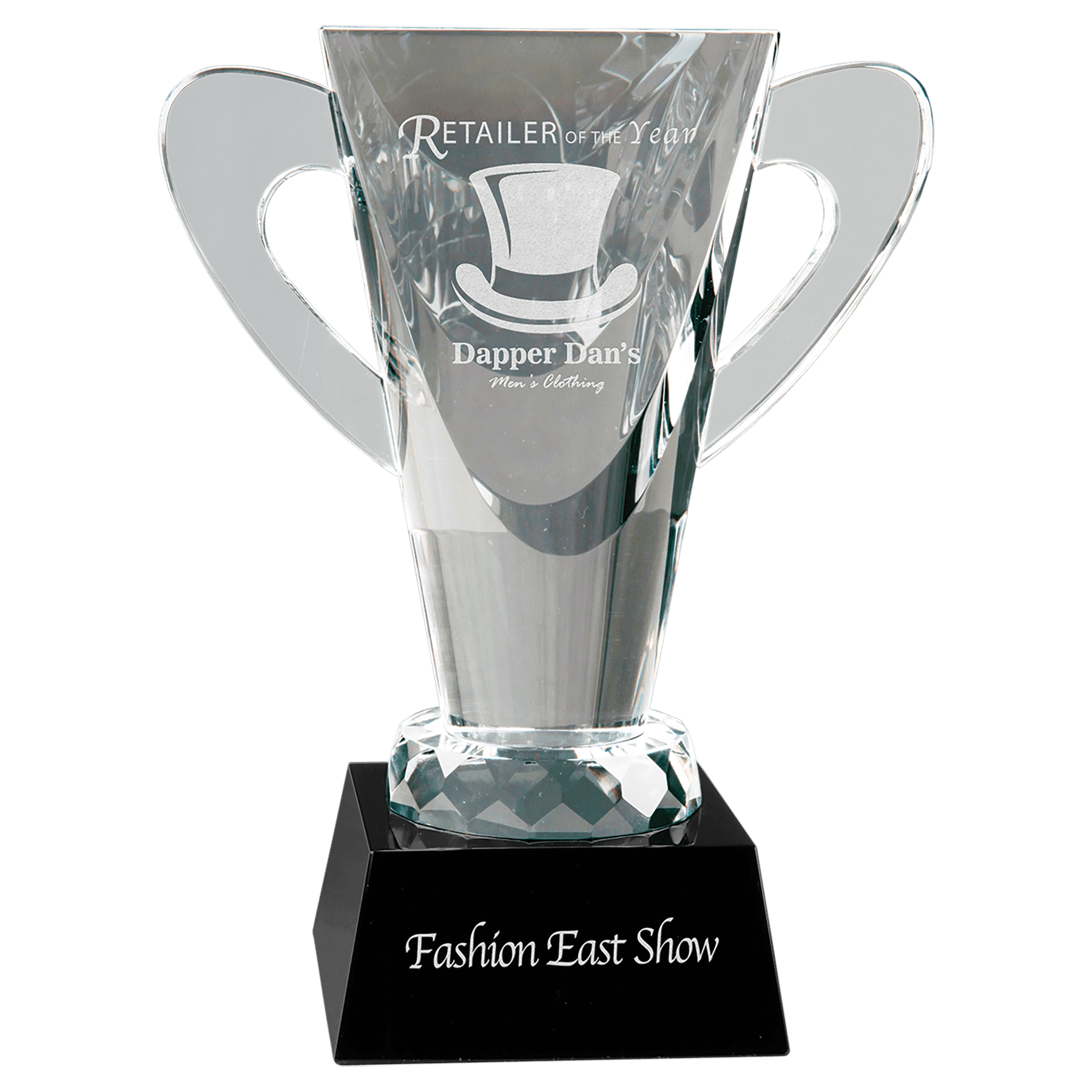 7 3/4" Crystal Cup on Black Pedestal Base