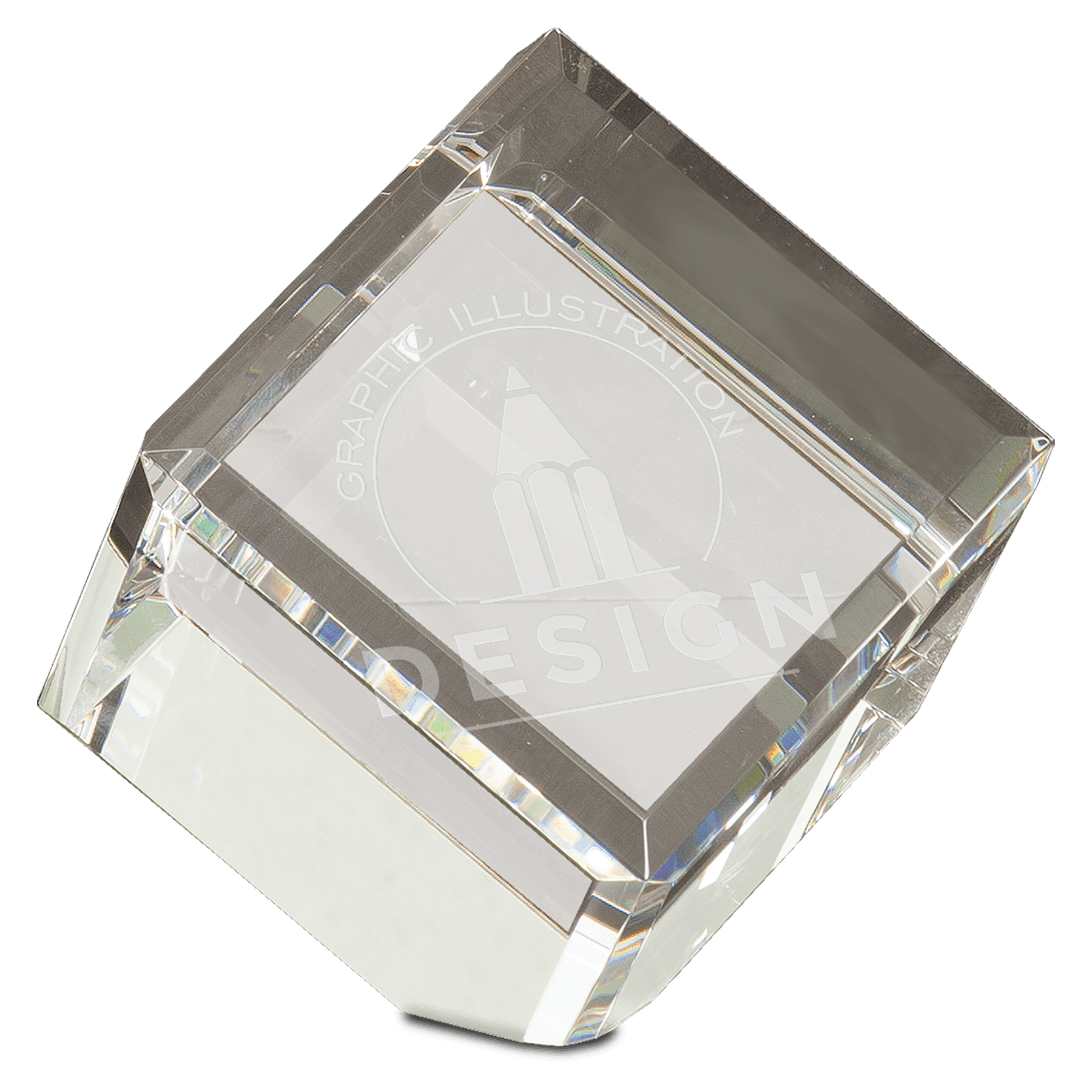 3 1/2" x 3 1/2" Crystal Cube