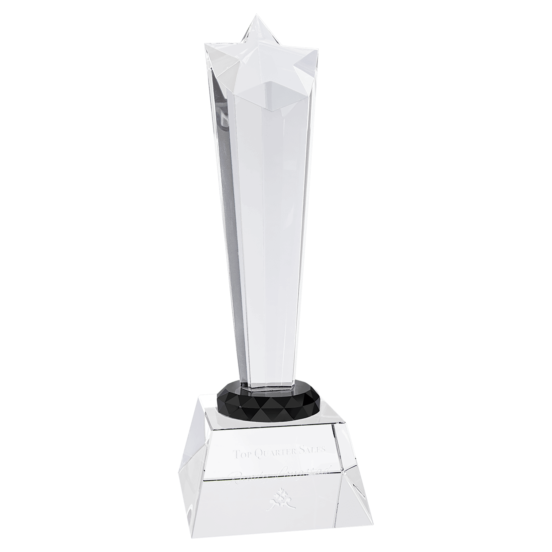 9" Crystal Rising Star with Clear Base