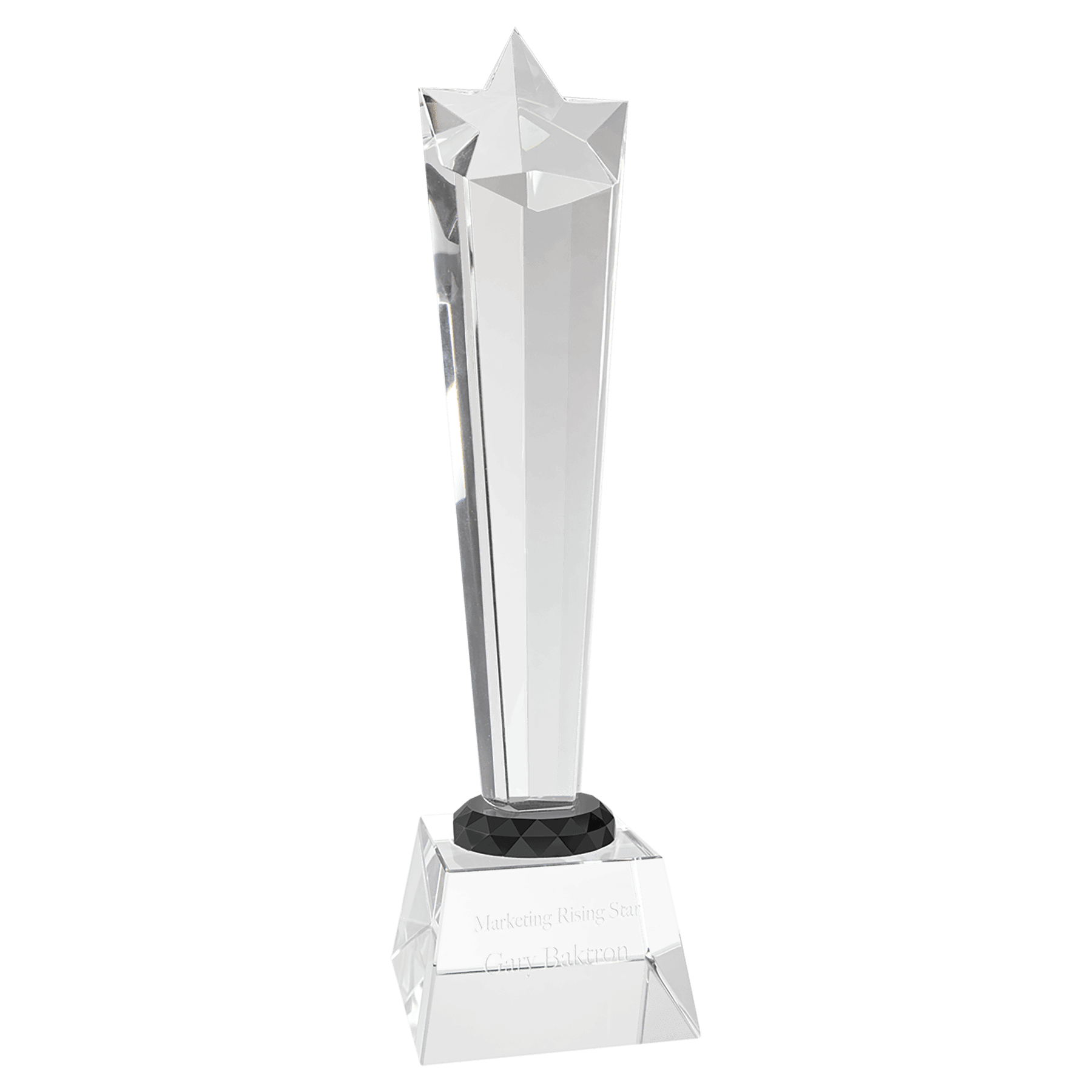 11 3/4" Crystal Rising Star with Clear Base