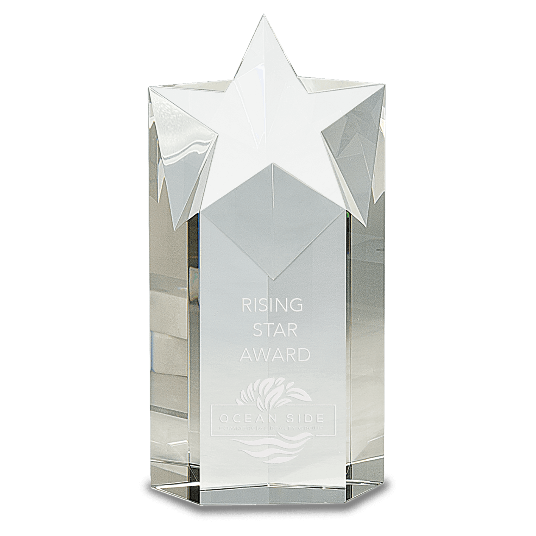 8" Clear Crystal Star Column