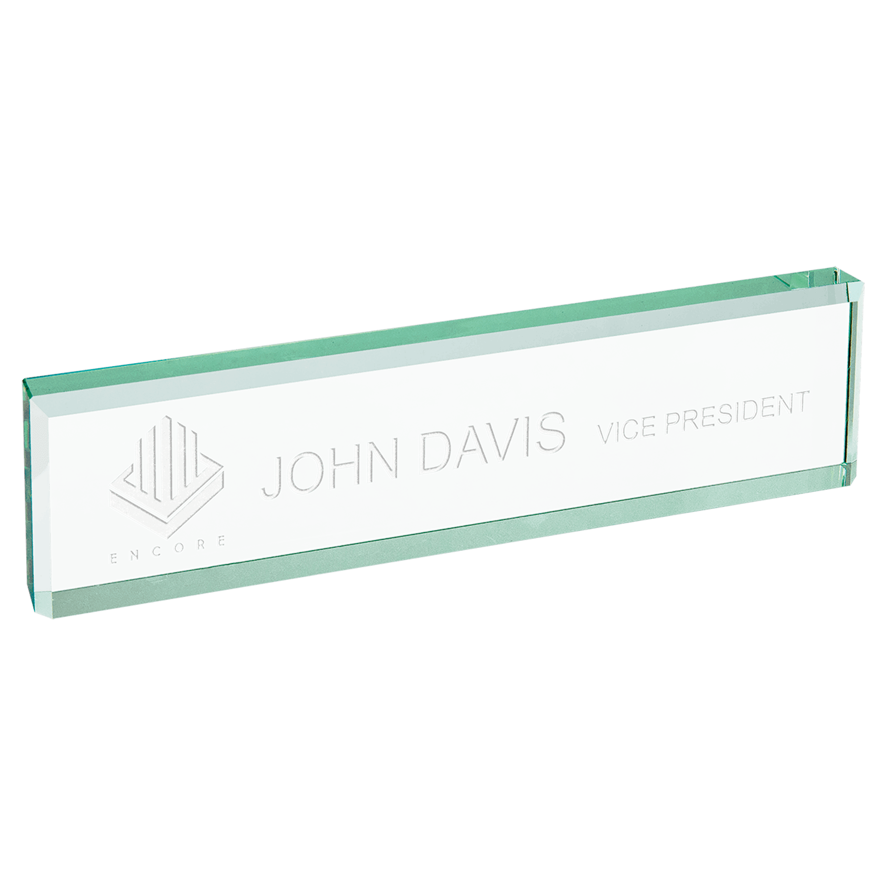 8" x 2" Jade Glass Desk Wedge