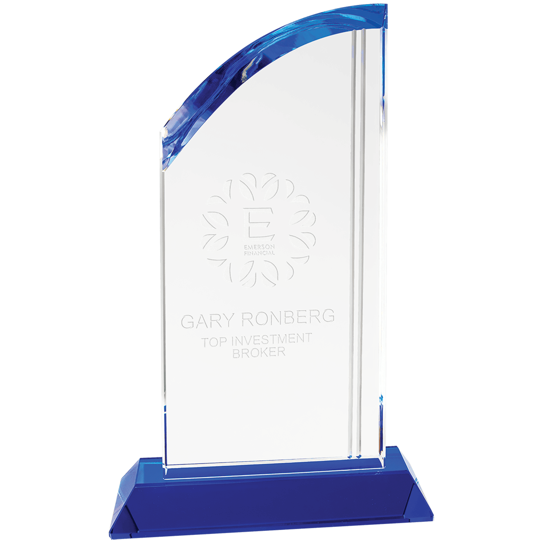 9 3/4" Crystal Arch with Blue Base