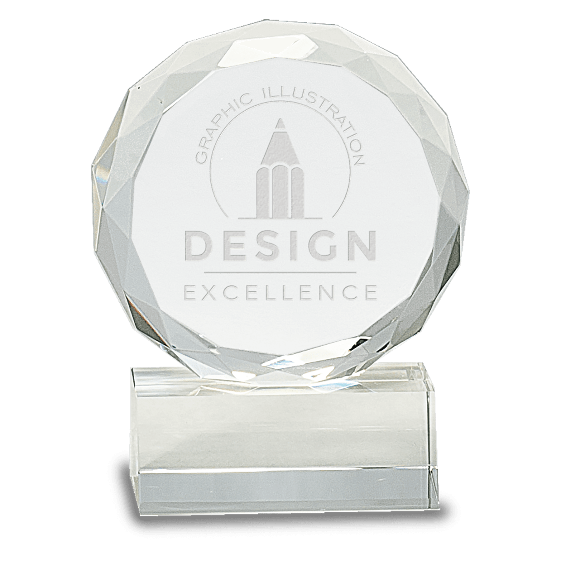5" Round Facet Crystal on Pedestal Base