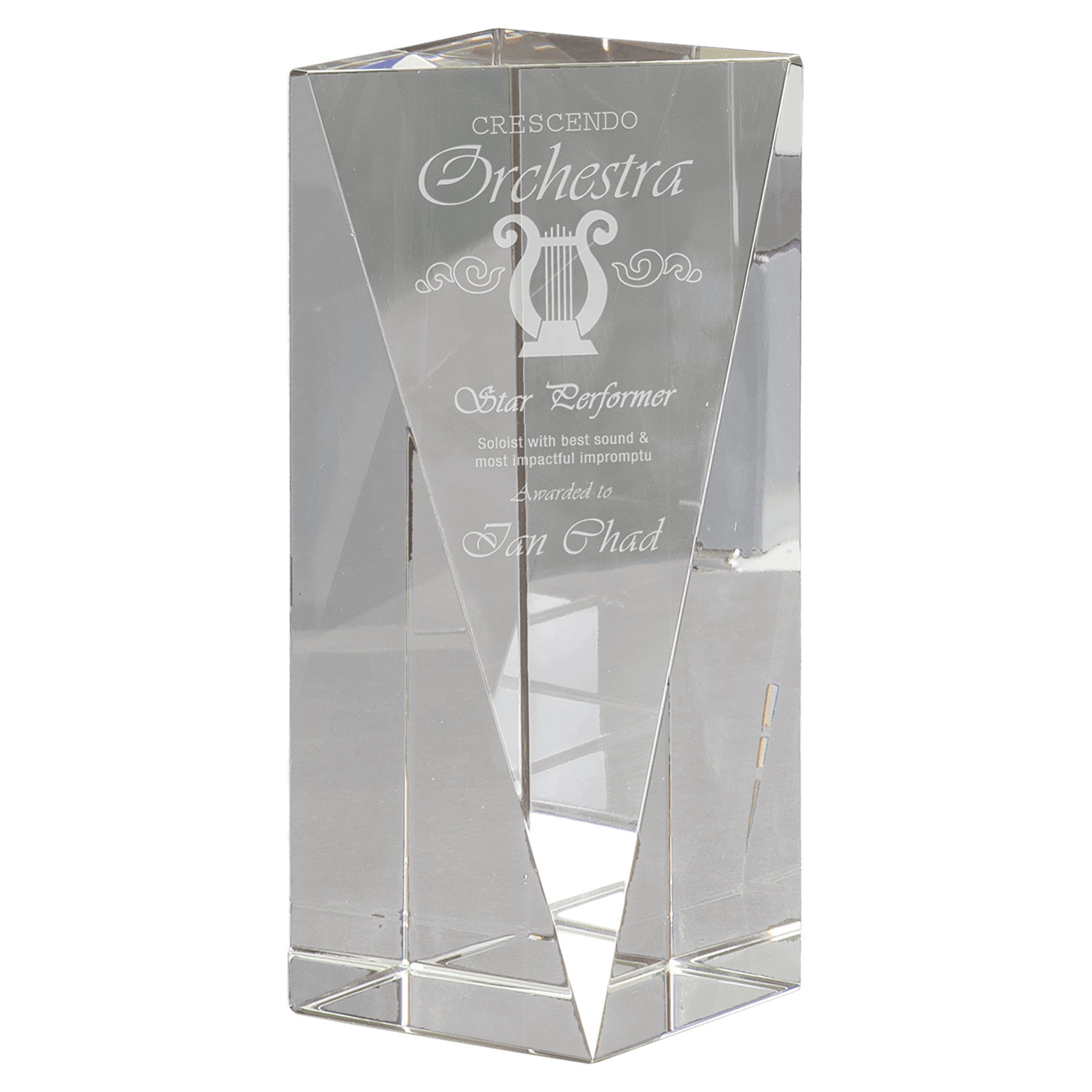 7" Crystal Triangle Front Pillar