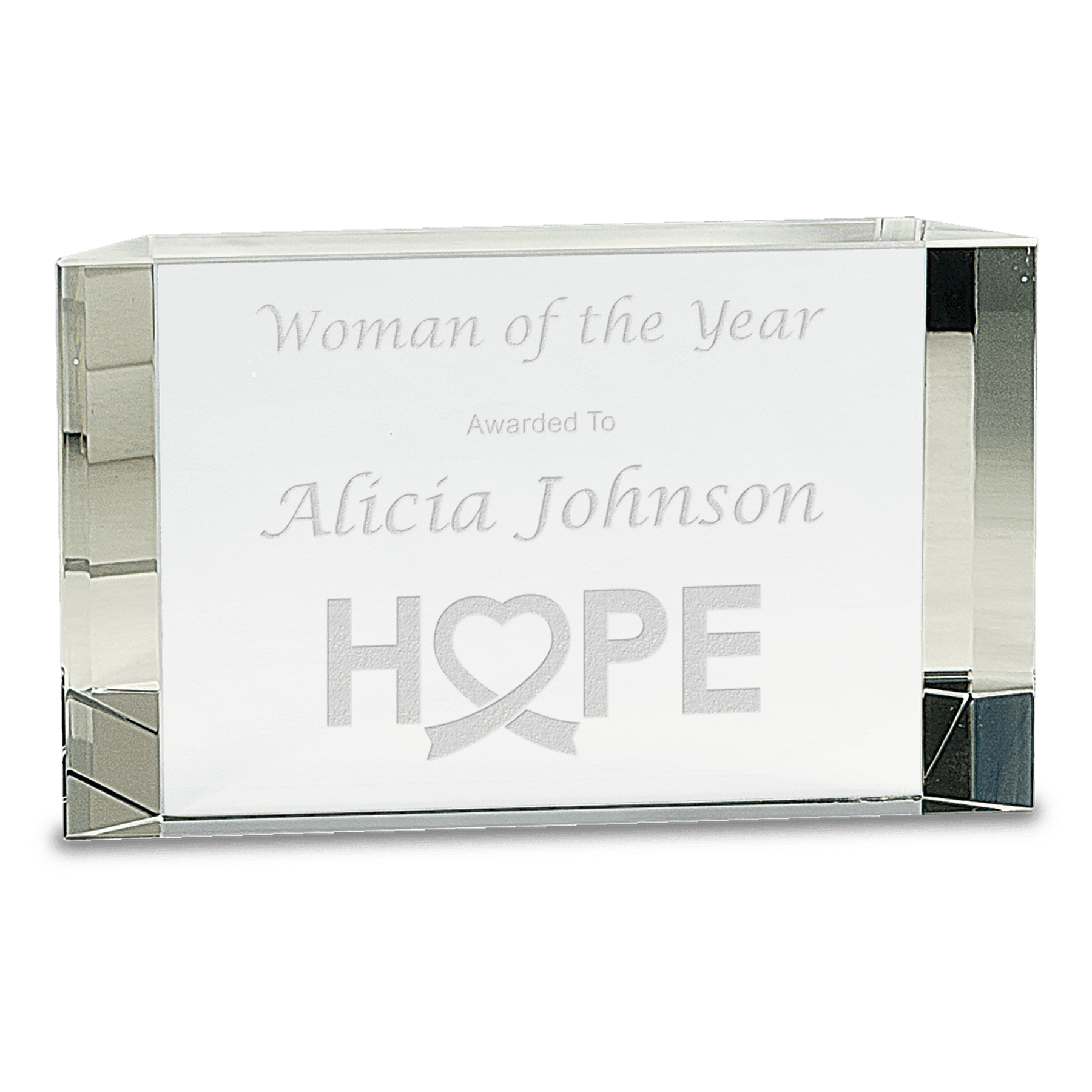 7" x 4 1/4" Clear Crystal Facet Block