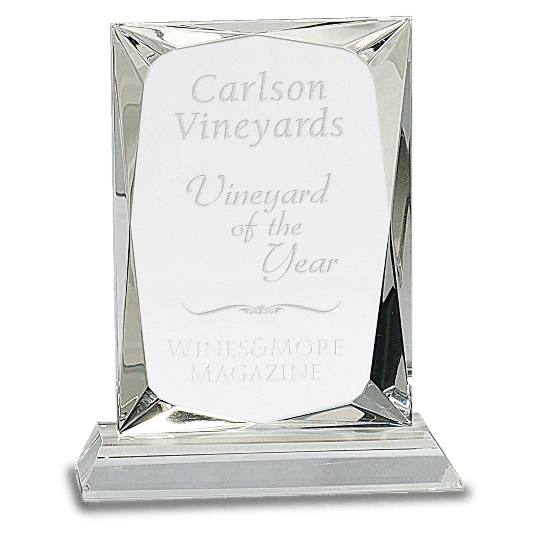 6 1/4" Crystal Rectangle on Clear Base