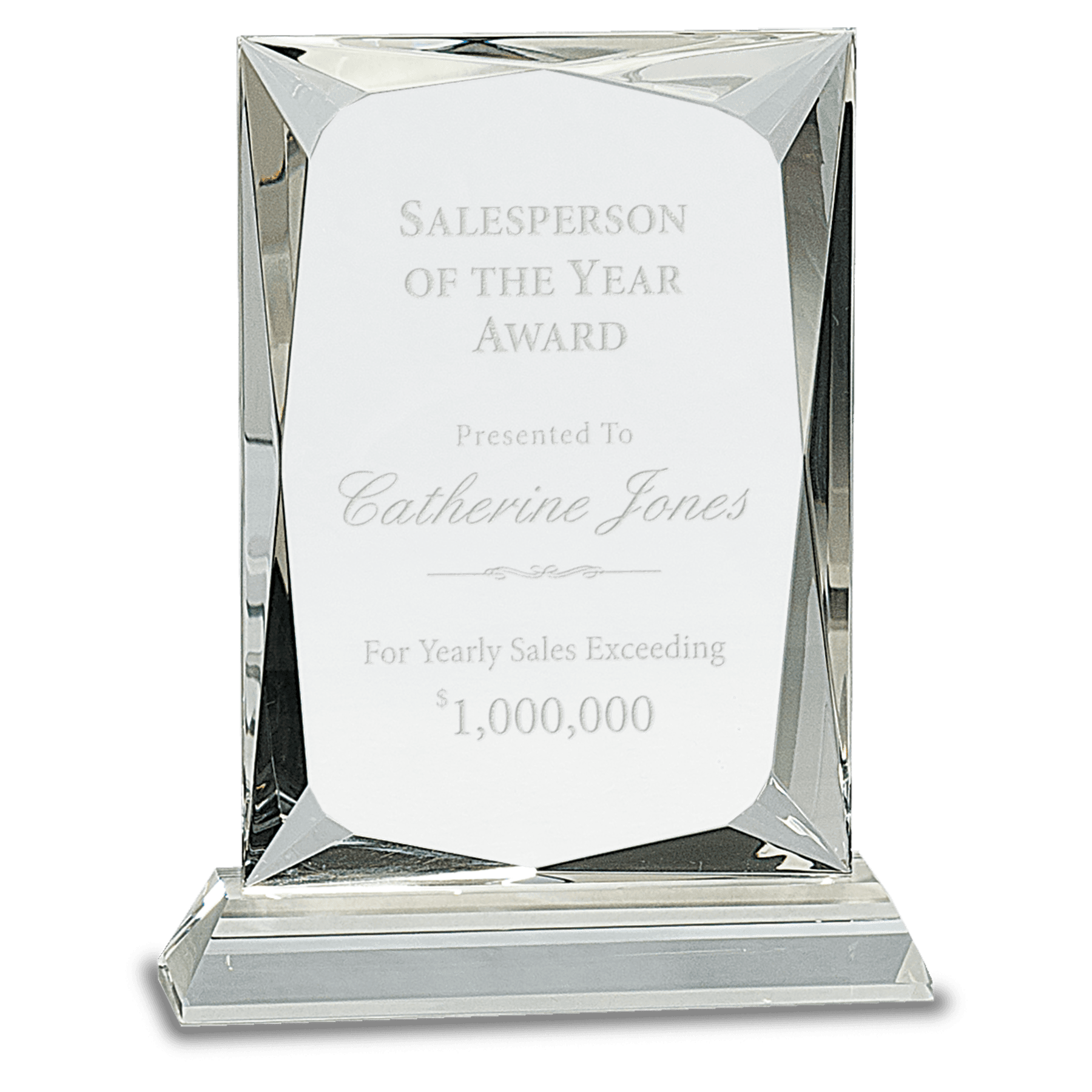 7 1/4" Crystal Rectangle on Clear Base