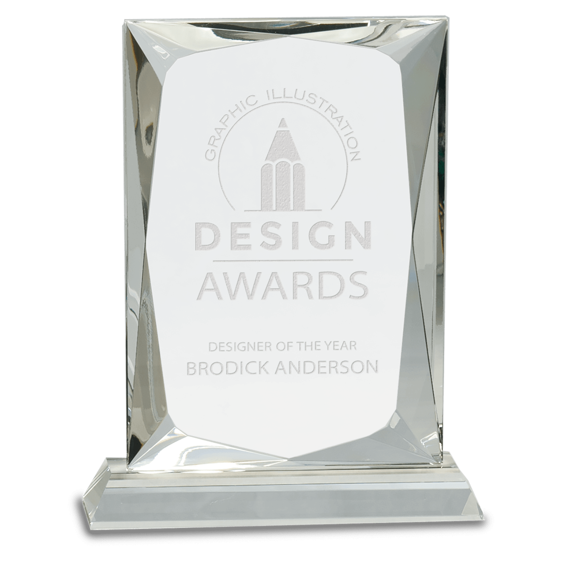 8" Crystal Rectangle on Clear Base