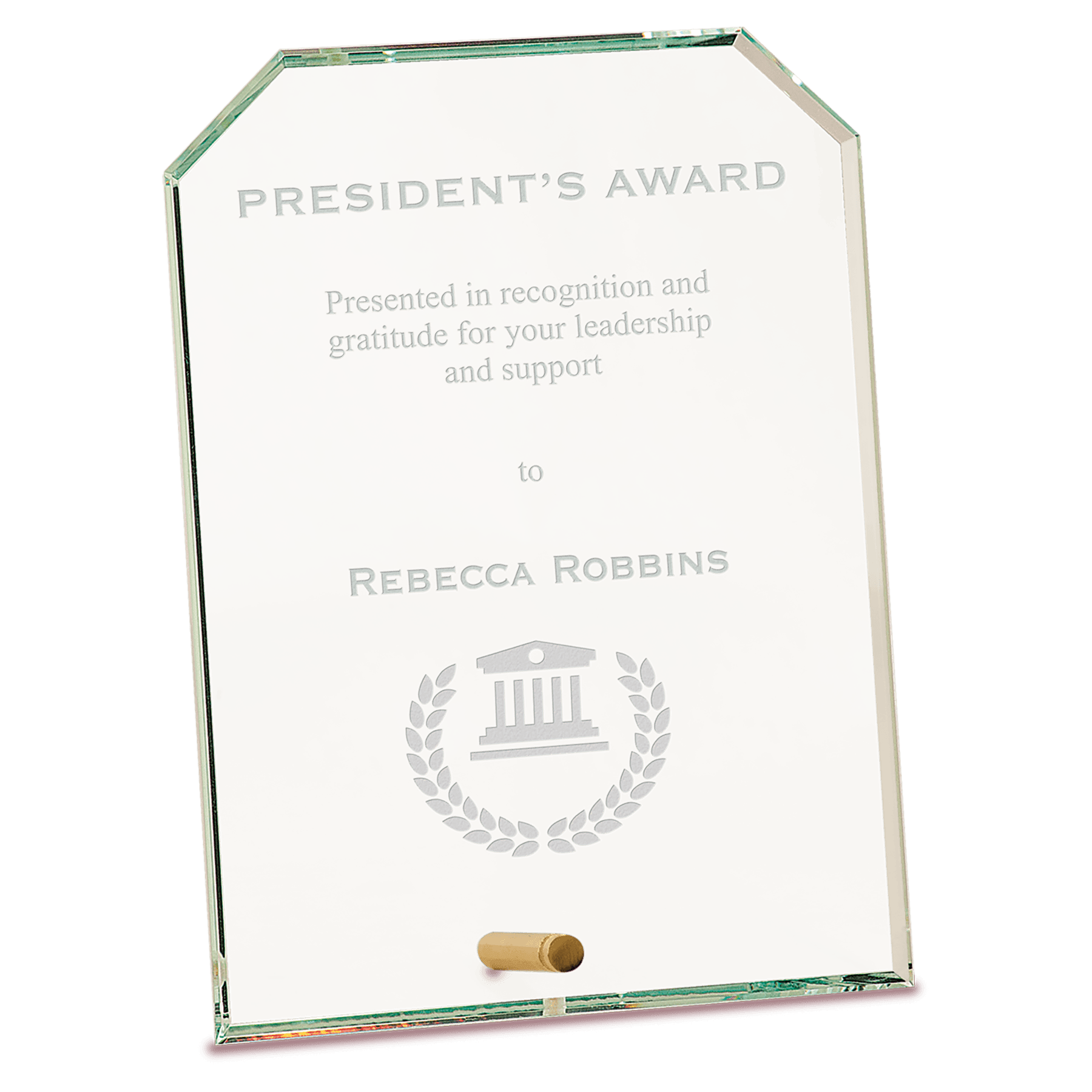 6" x 8" Clear Clipped Corners Rectangle CrystalEdge Glass