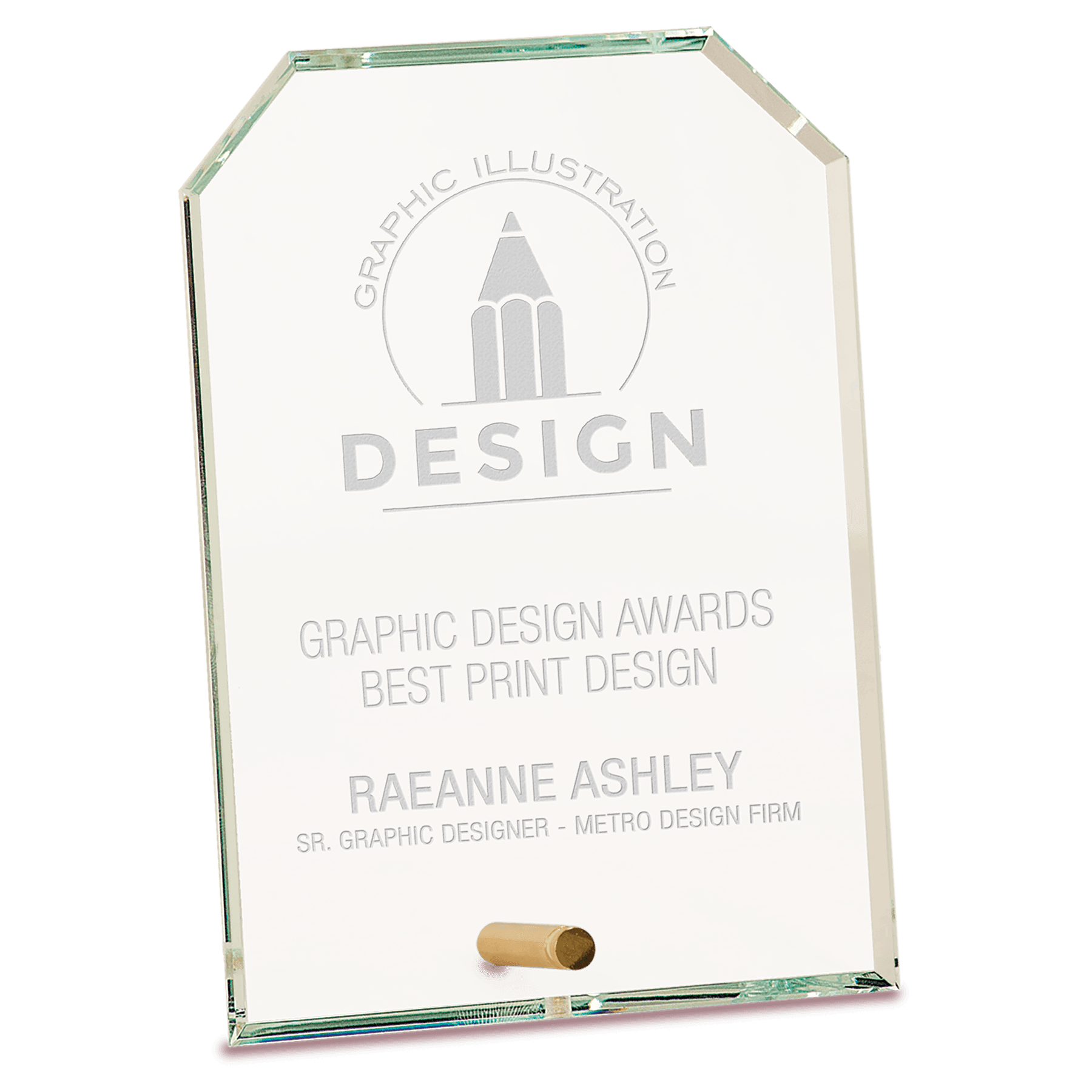 5" x 7" Clear Clipped Corners Rectangle CrystalEdge Glass