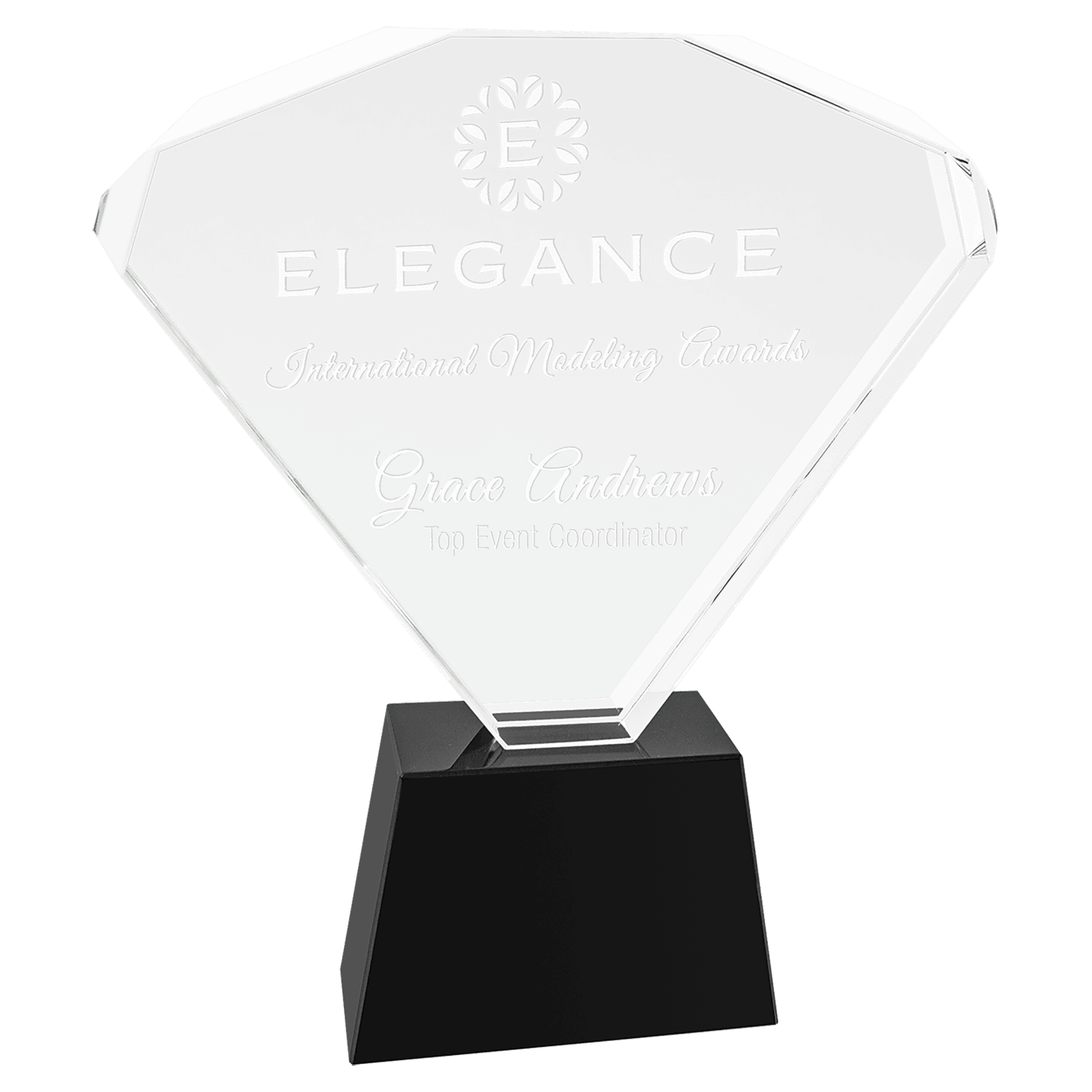 8" Crystal Fan with Black Base