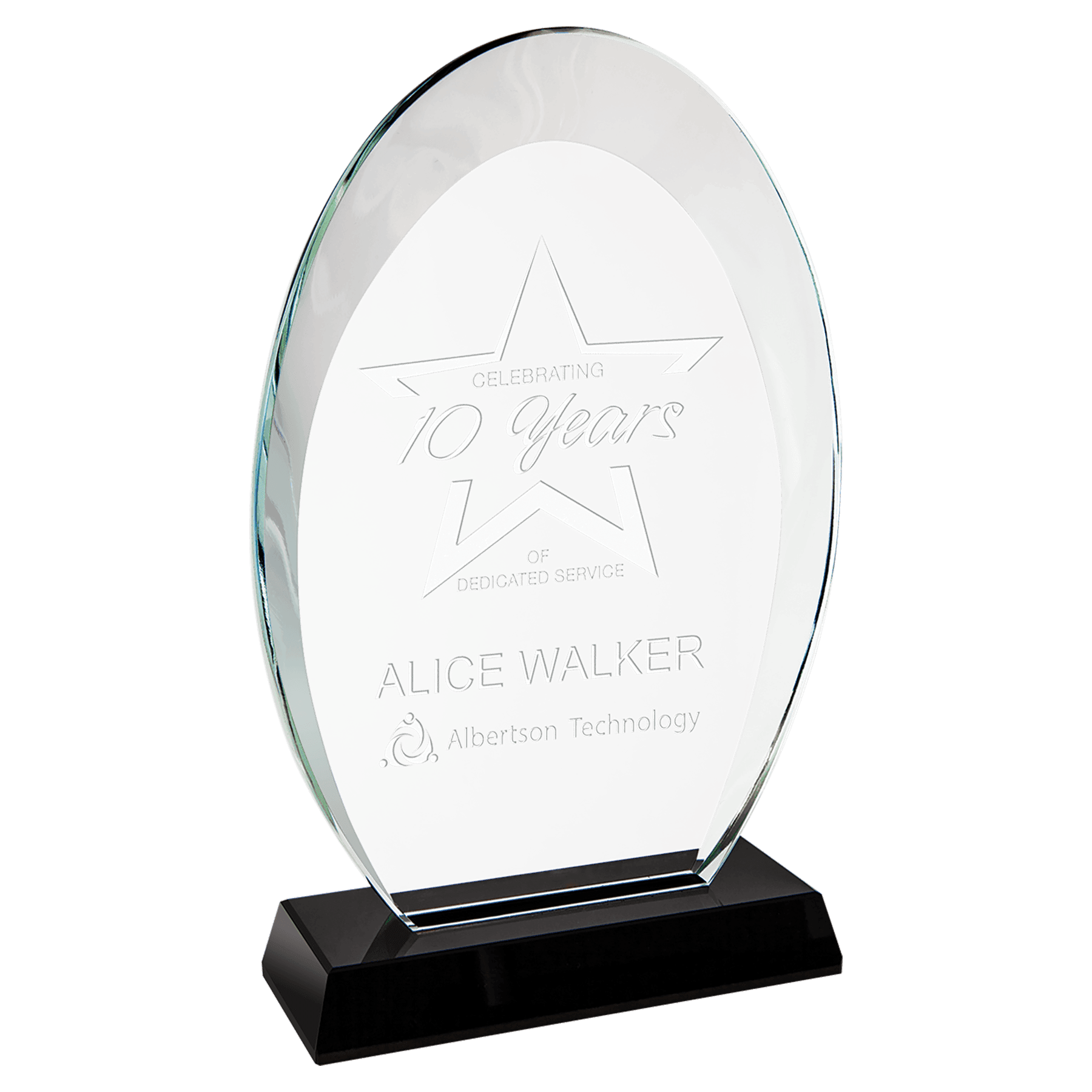 8" Oval Halo Glass with Black Base