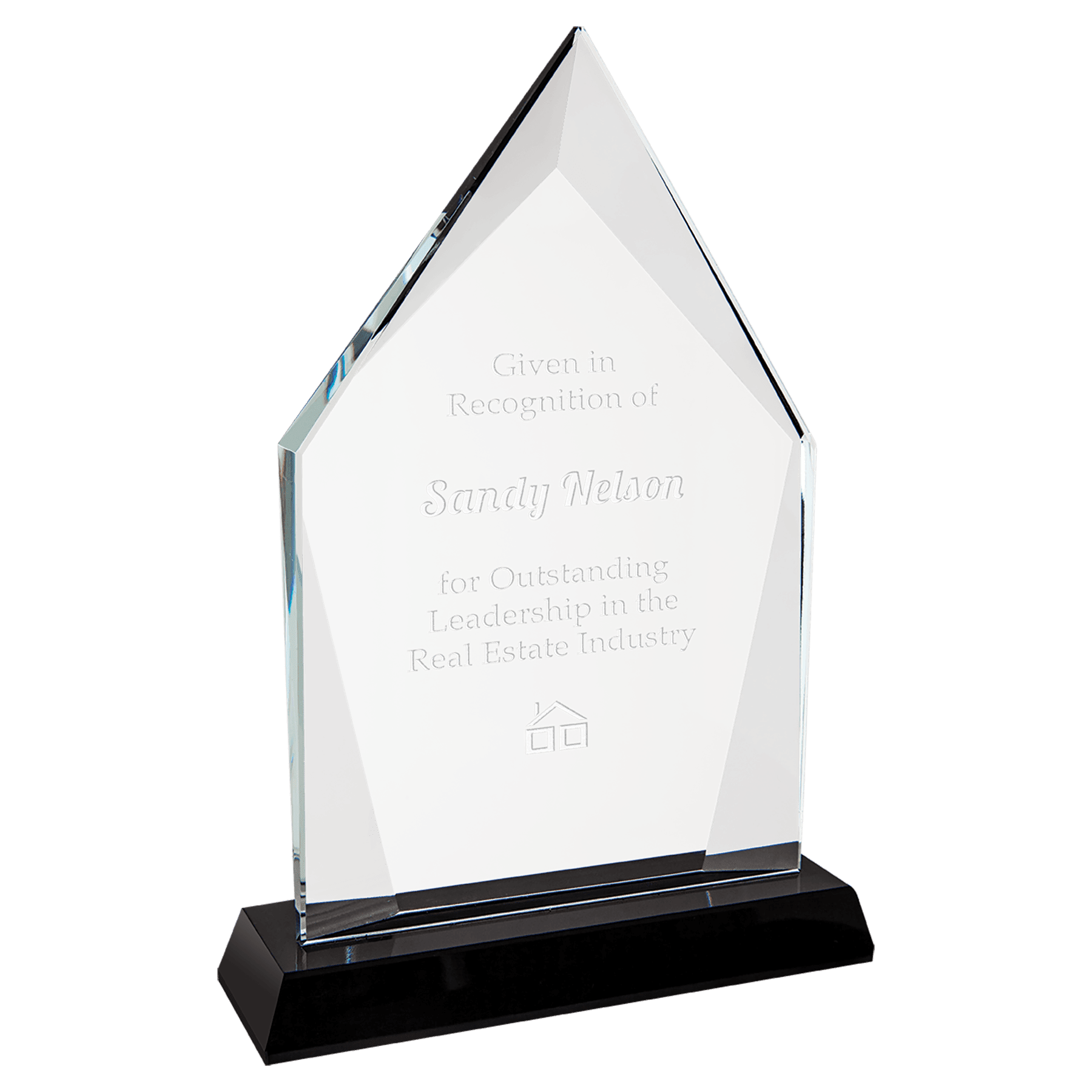 8 1/2" Diamond Halo Glass with Black Base