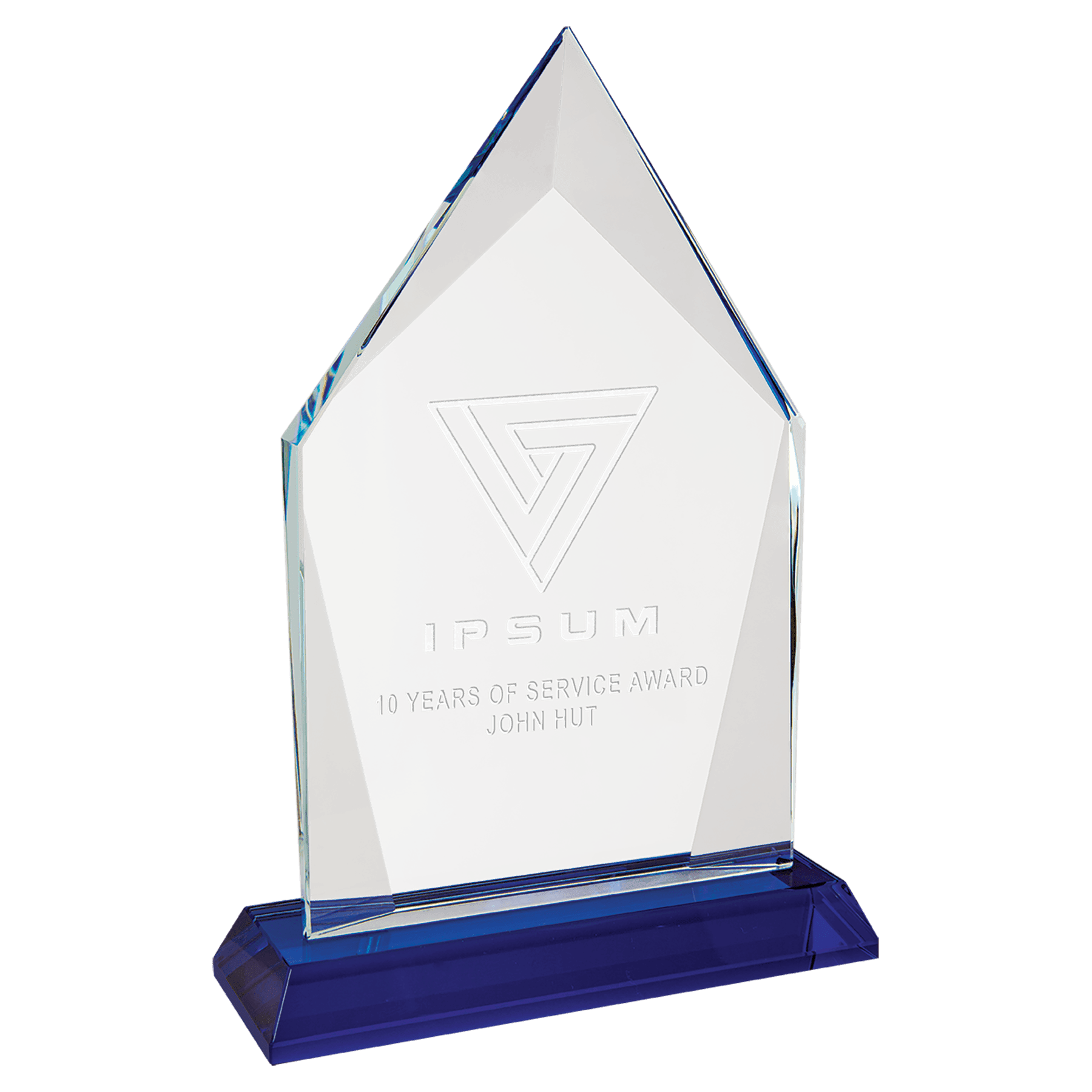 8 1/2" Diamond Halo Glass with Blue Base