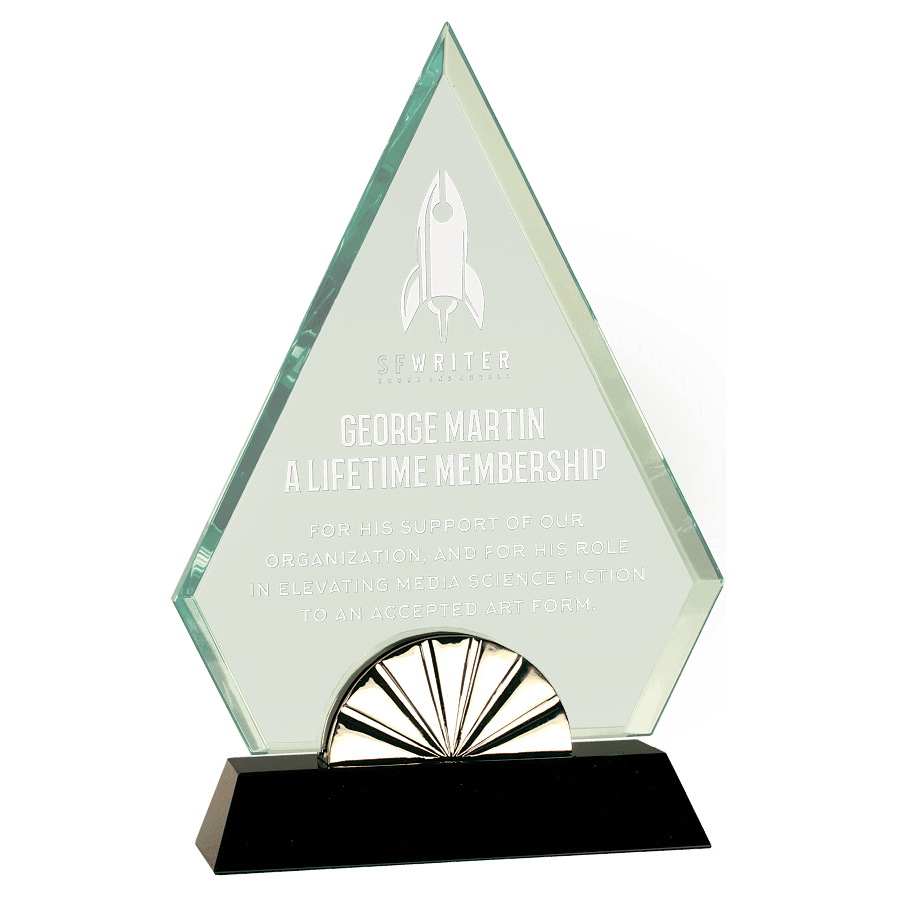 9 3/4" Diamond Horizon Glass with Black Base