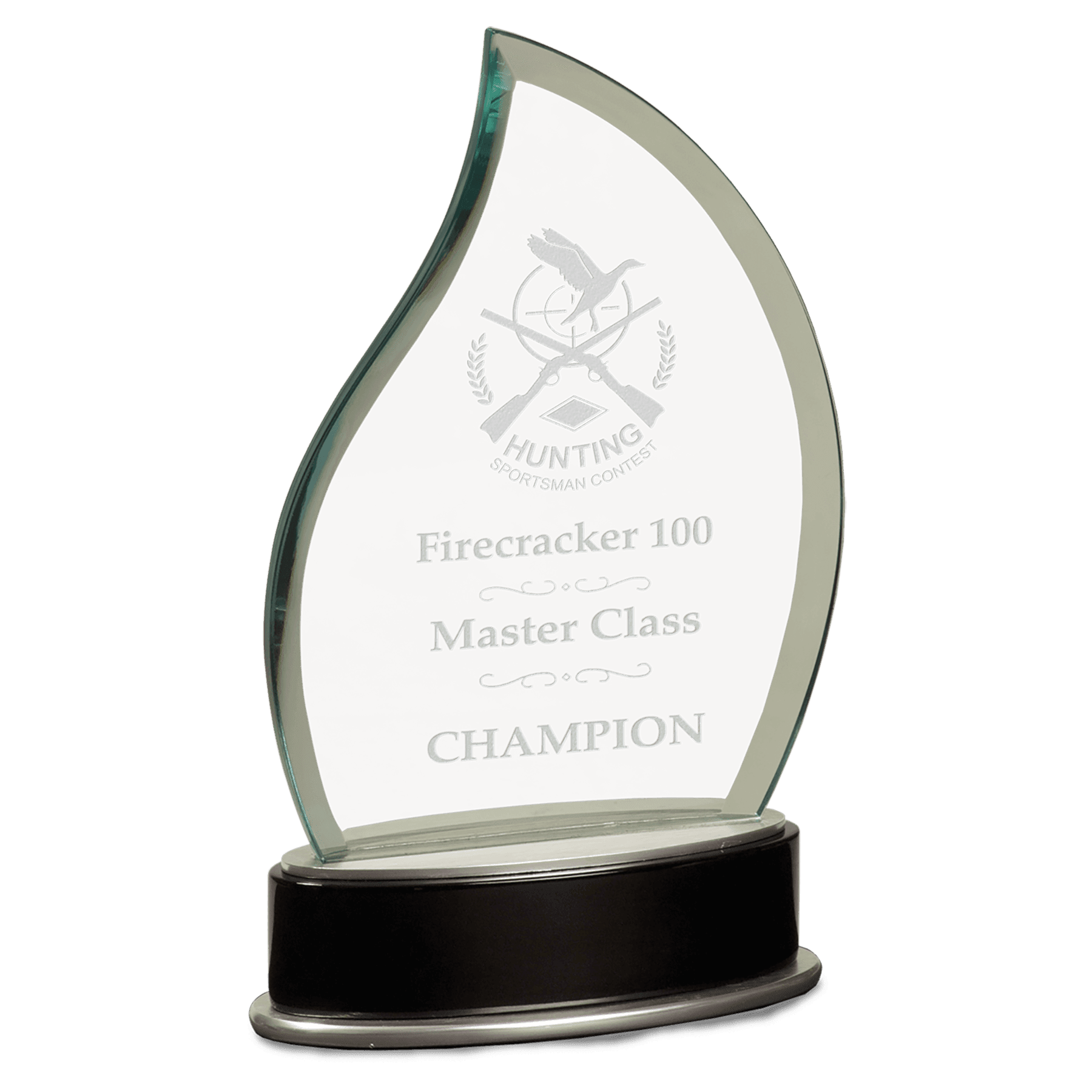 8 3/4" Jade Flame Metro Glass with Silver and Black Piano Finish Base