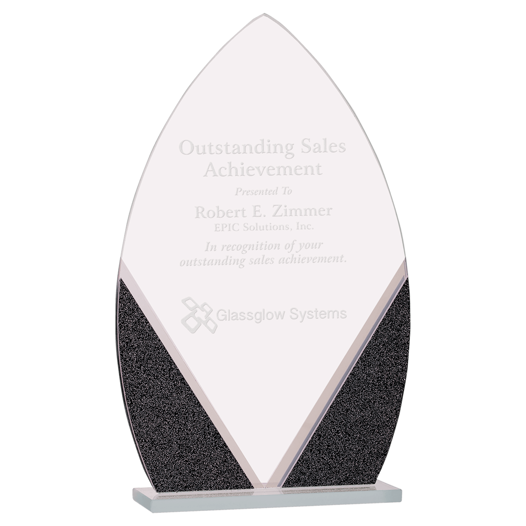 7 1/4" Oval Designer Glass Award