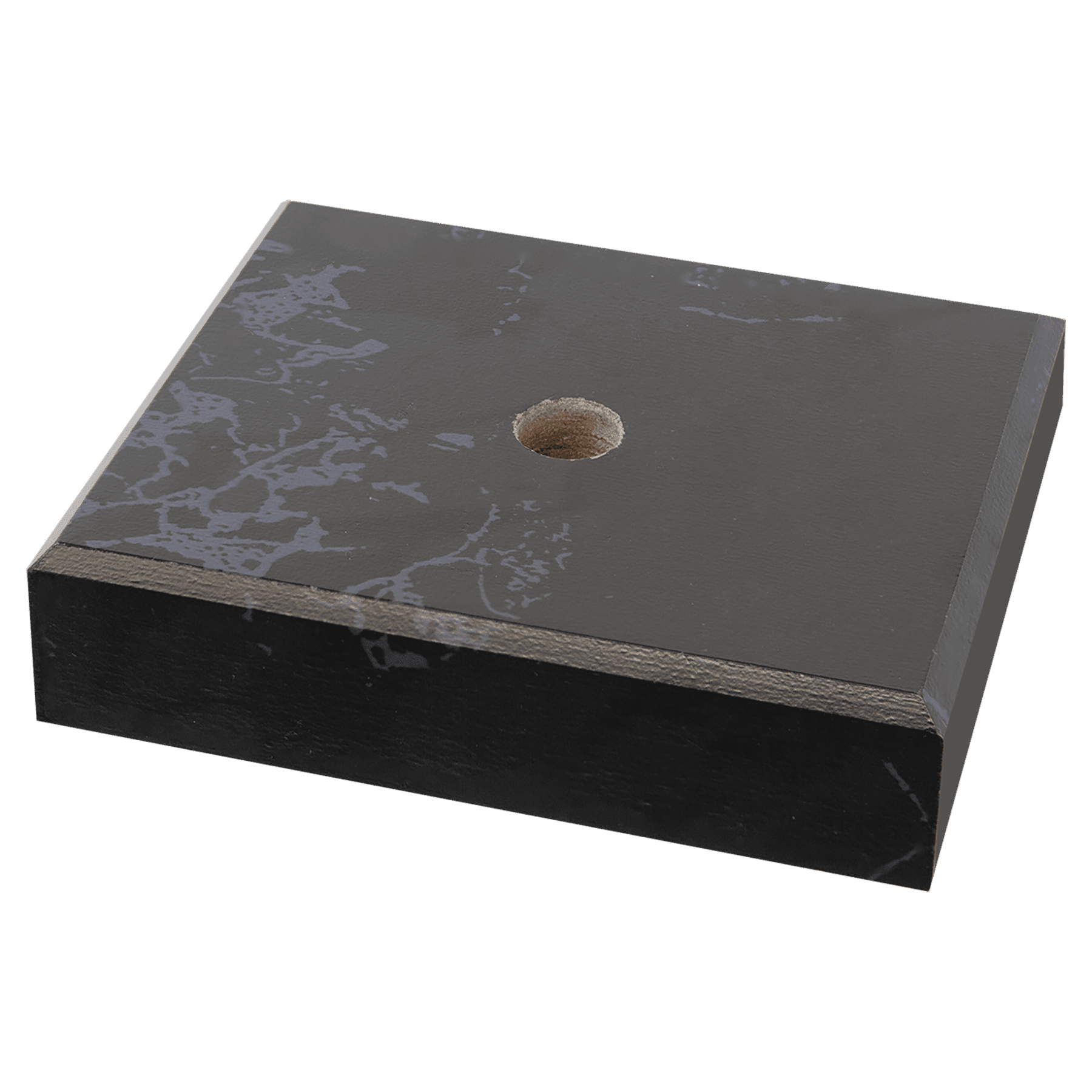 2" x 3" Black Marble Finish Center Hole Trophy Lid