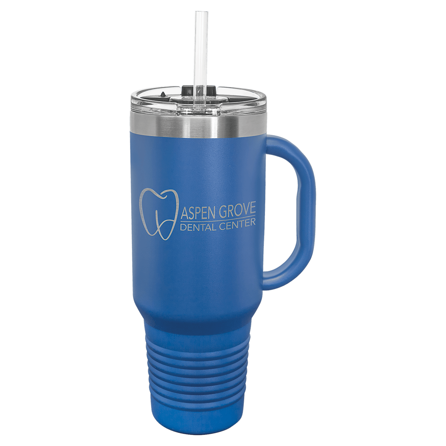 Polar Camel 40 oz. Royal Blue Travel Mug with Snap Lid & Straw