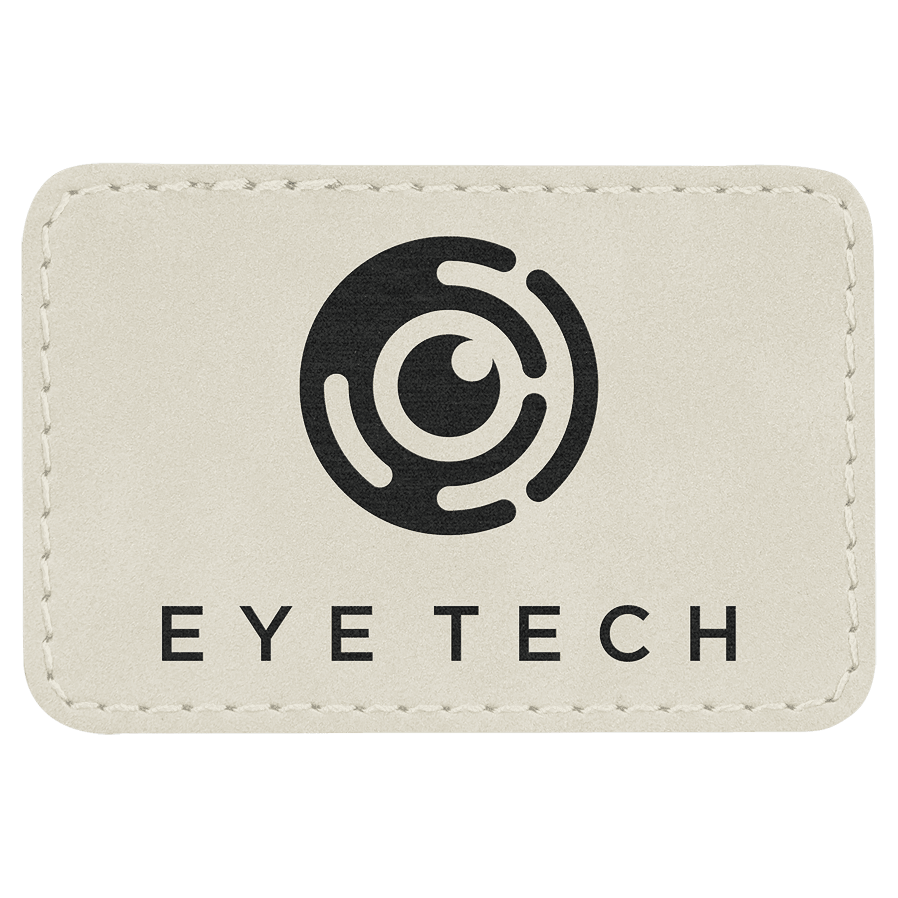 3" x 2" Rectangle White Laserable Leatherette Patch with Adhesive