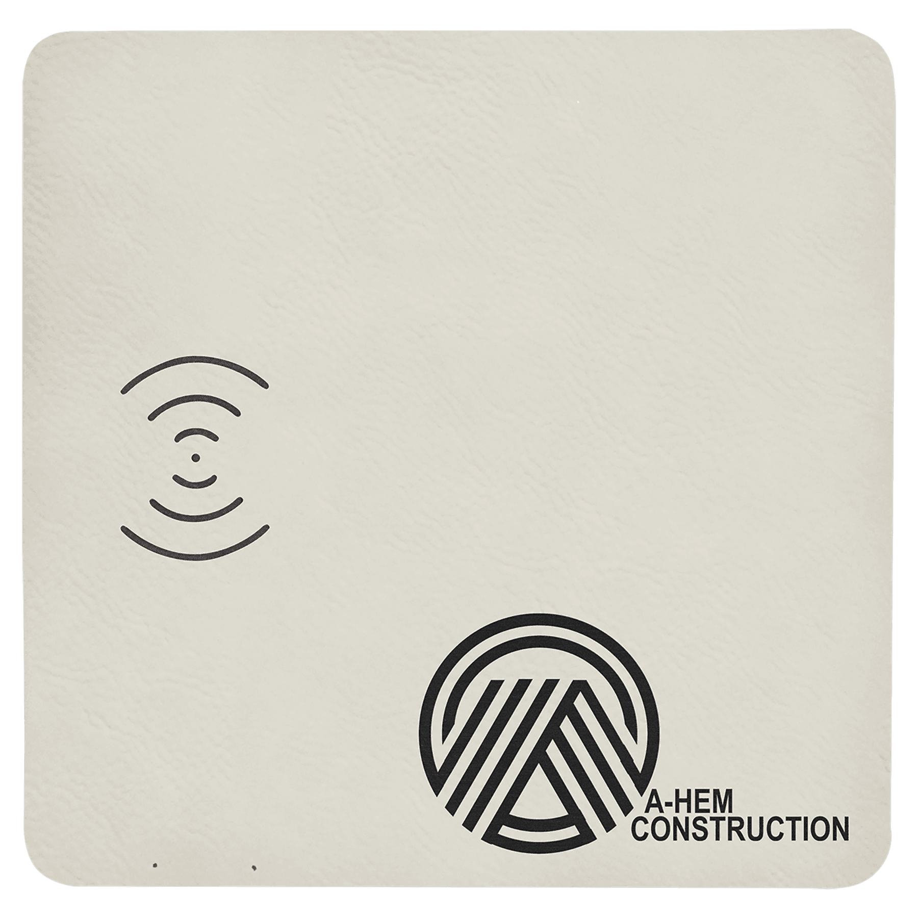 8" x 8" White Laserable Leatherette Phone Charging Mat