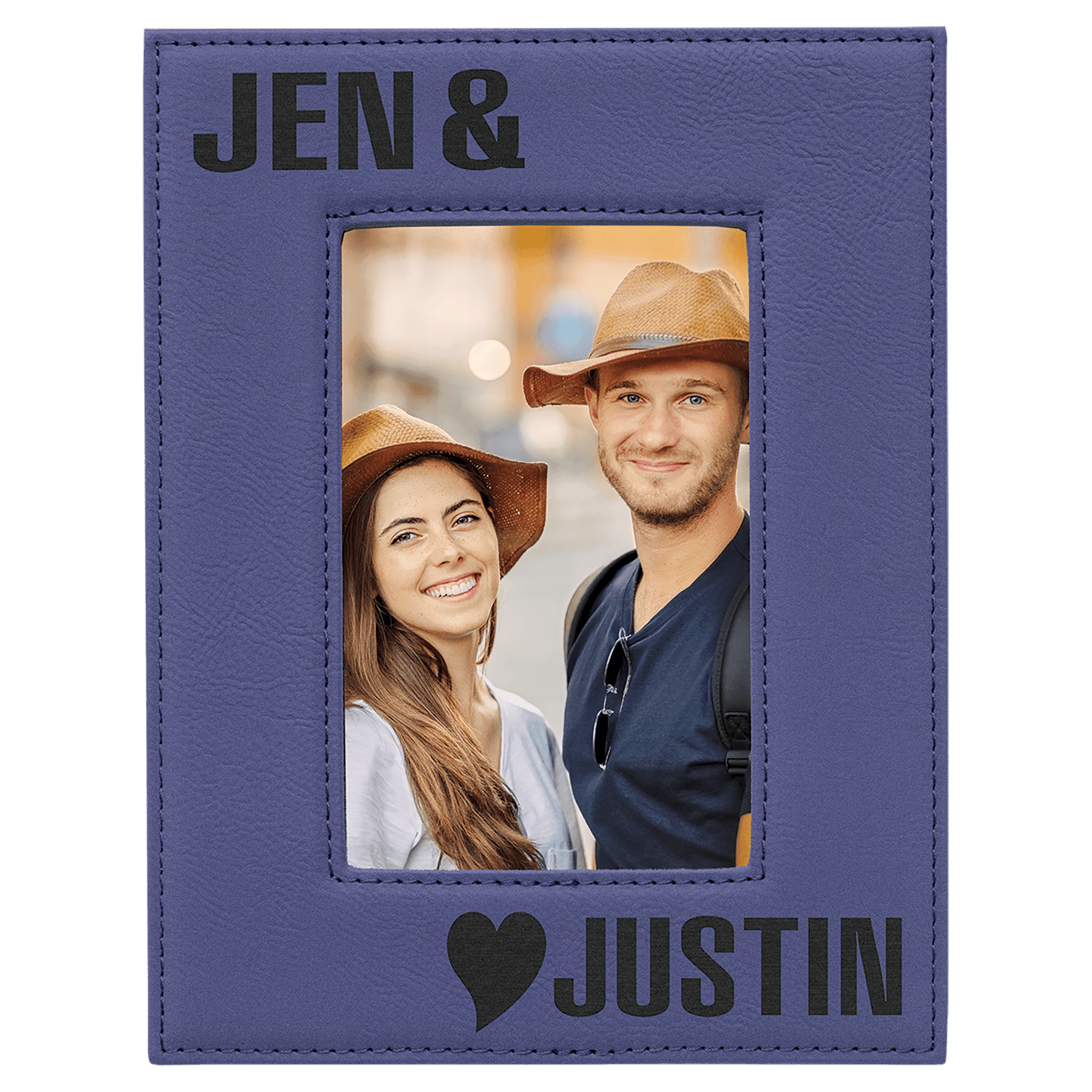 4" x 6" Purple Laserable Leatherette Photo Frame