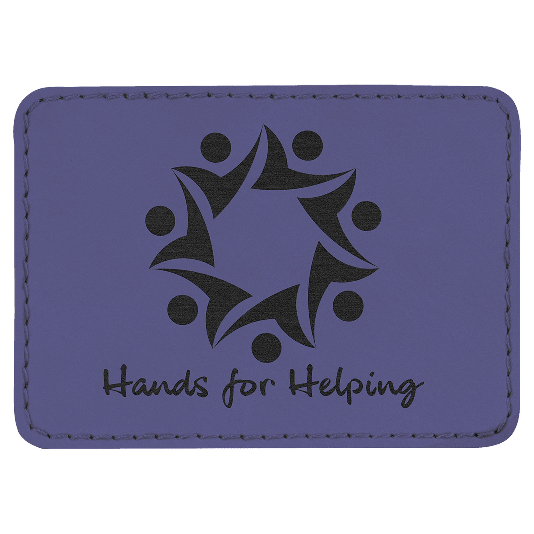 3 1/2" x 2 1/2" Rectangle Purple Laserable Leatherette Patch with Adhesive