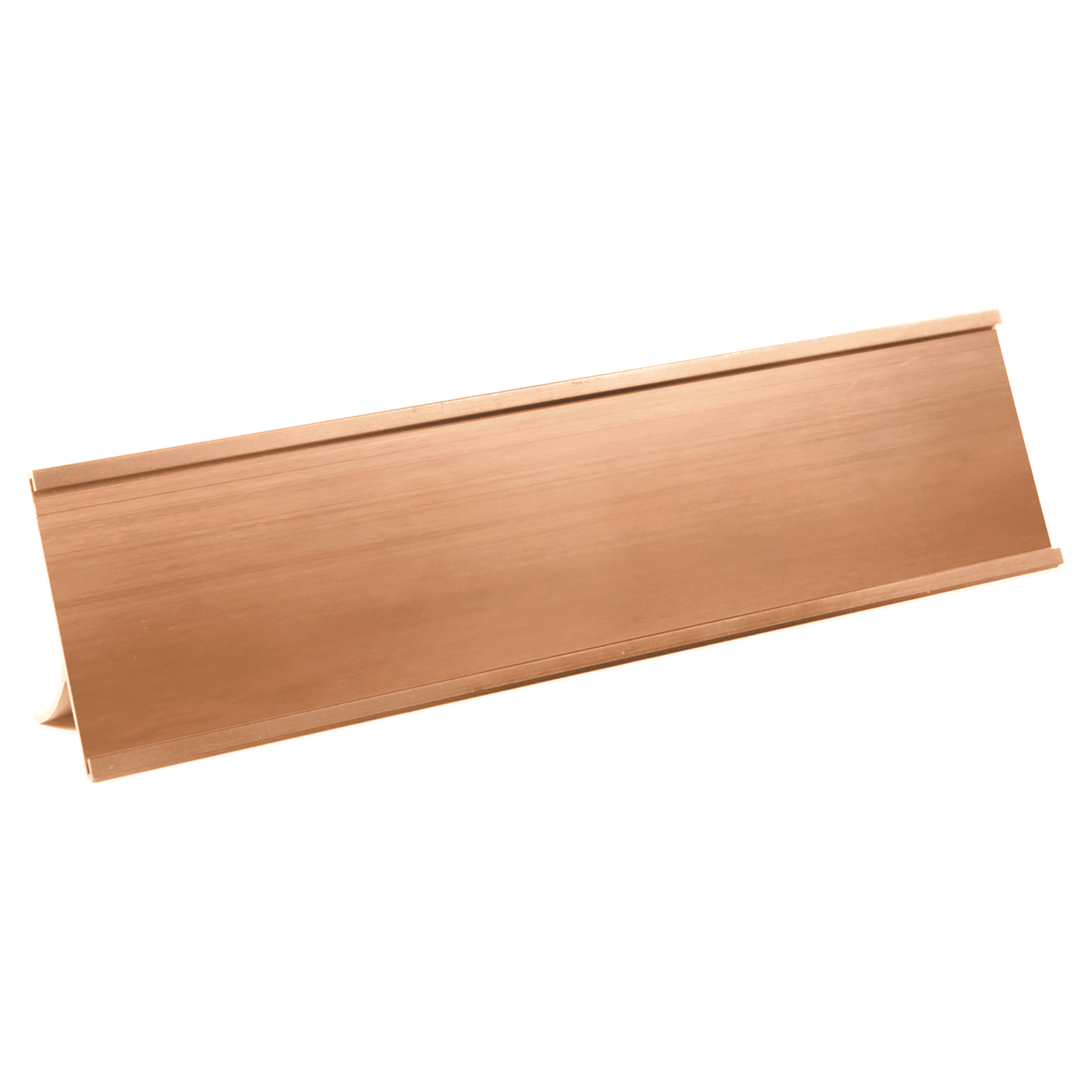 2" x 8", Rose Gold, Kota Pro Aluminum Desk Holder, Fits 1/16" Thick Plastic Insert