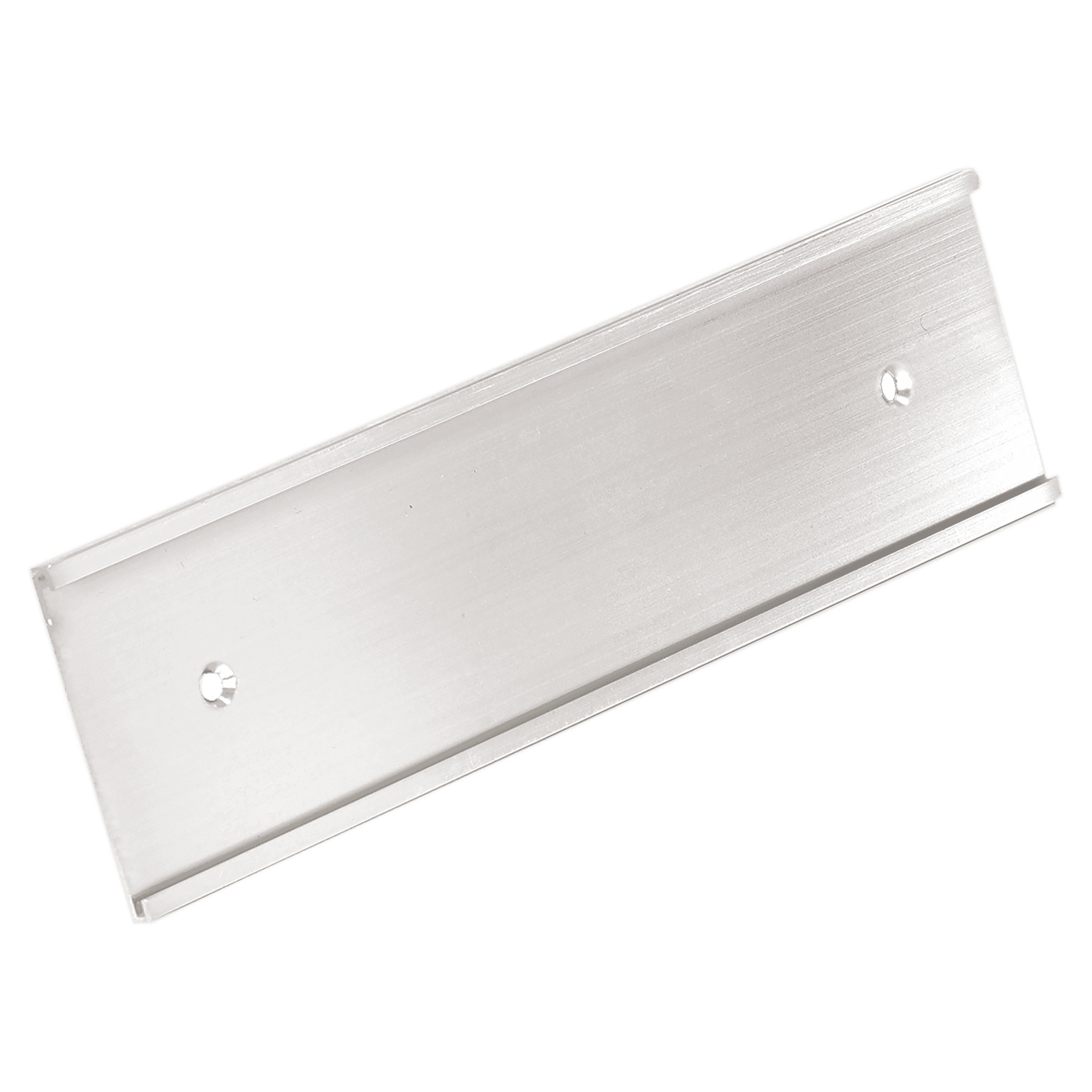 2" x 4", Shiny Silver, Kota Pro Aluminum Wall Bracket with Mounting Holes, Fits 1/16" Thick Plastic Insert
